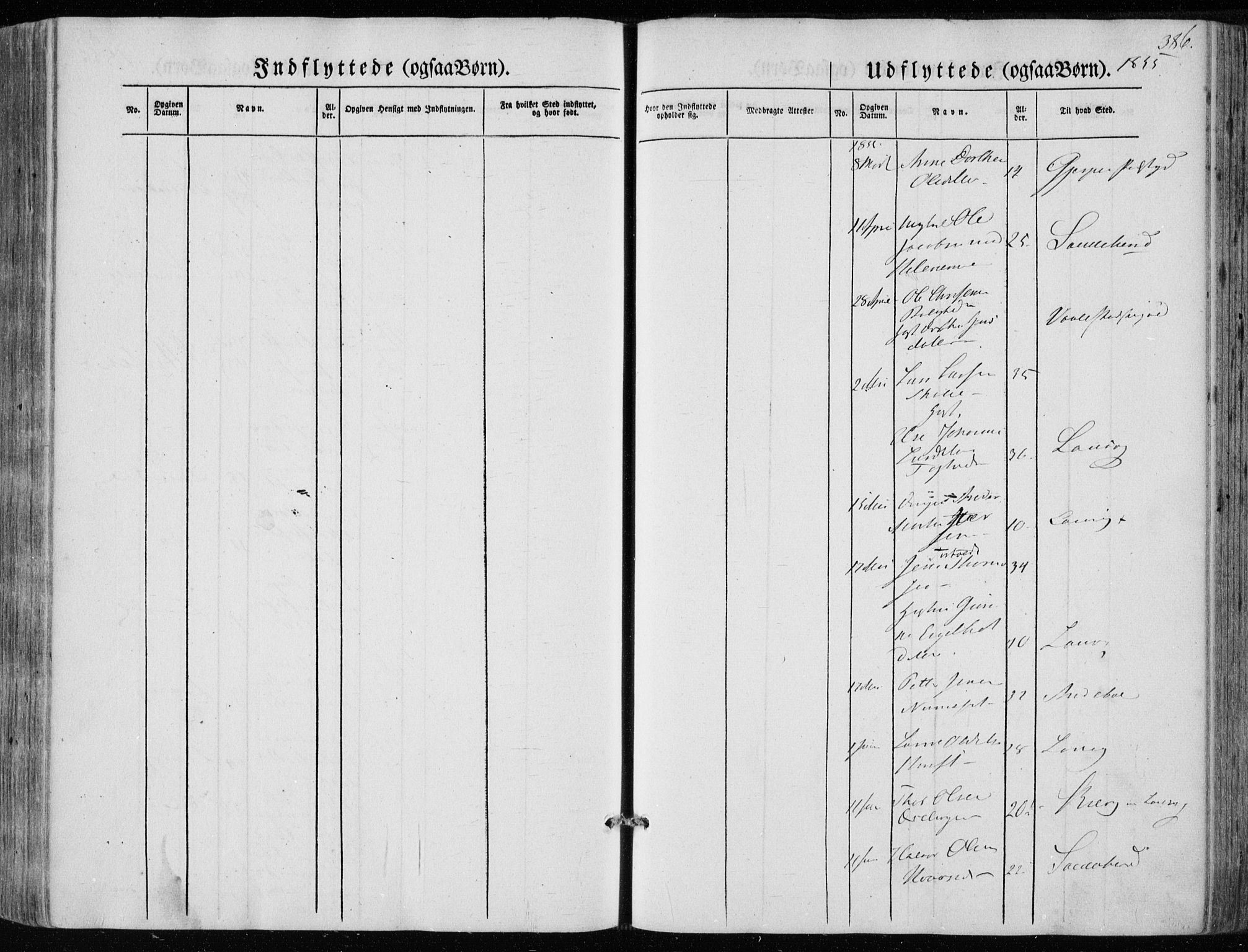 Hedrum kirkebøker, AV/SAKO-A-344/F/Fa/L0006: Parish register (official) no. I 6, 1849-1857, p. 386