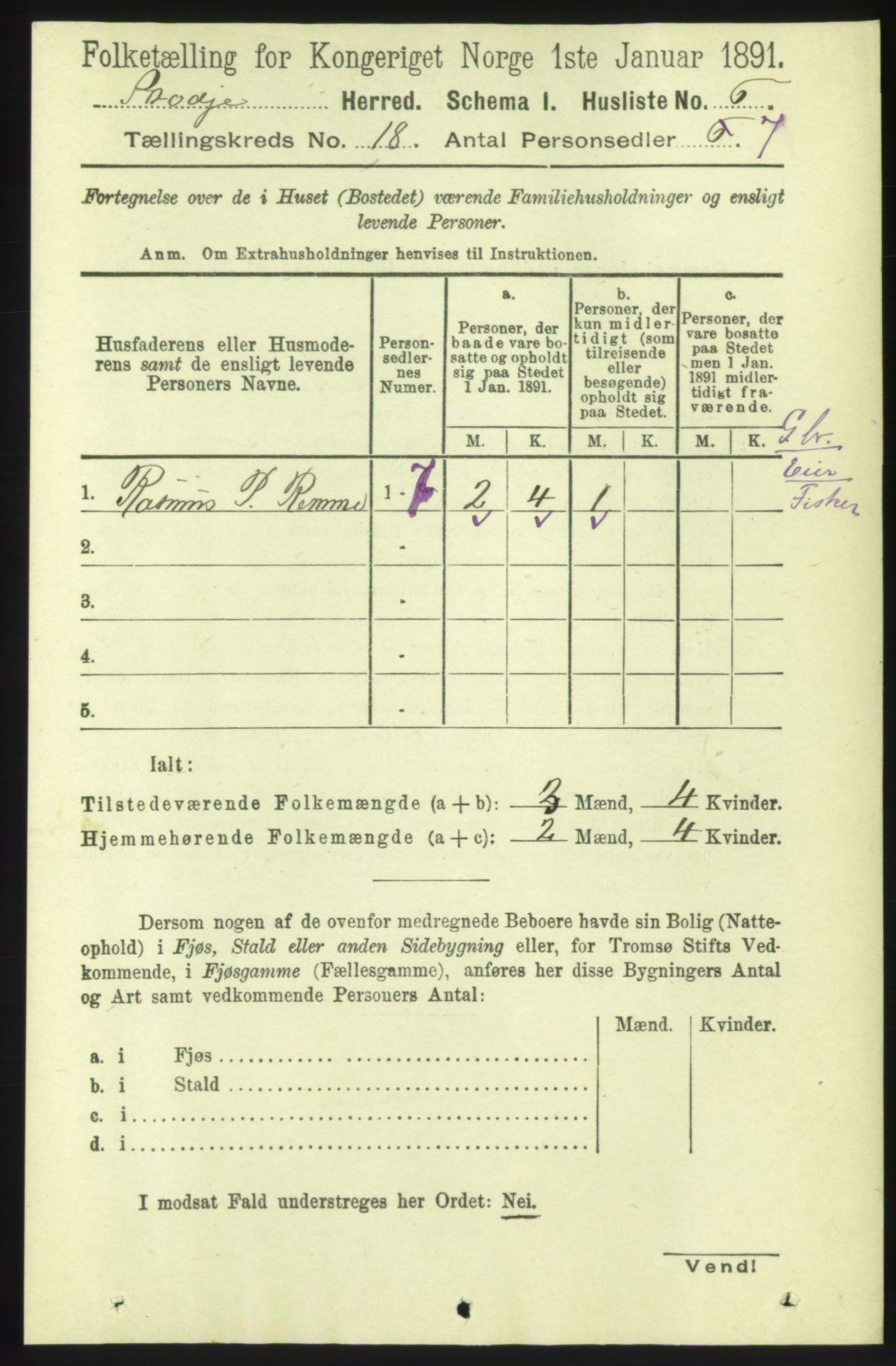 RA, 1891 census for 1529 Skodje, 1891, p. 3666