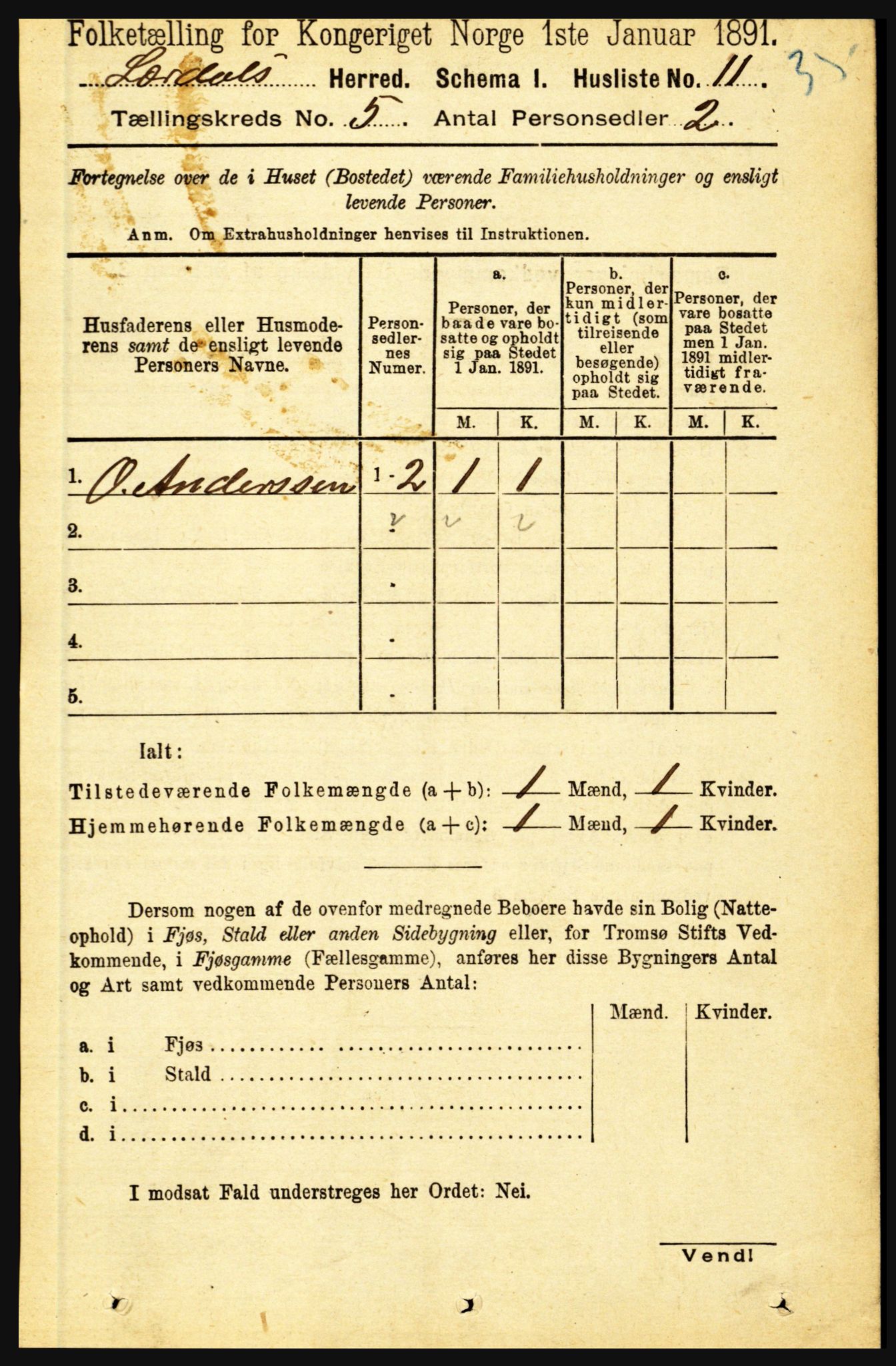 RA, 1891 census for 1422 Lærdal, 1891, p. 34