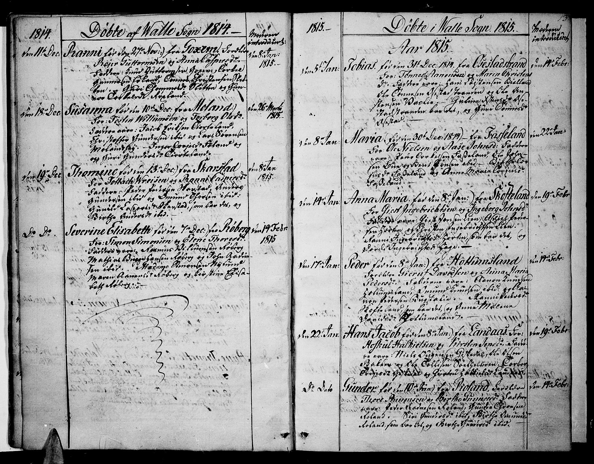 Sør-Audnedal sokneprestkontor, SAK/1111-0039/F/Fa/Fab/L0004: Parish register (official) no. A 4 /1, 1810-1815, p. 13