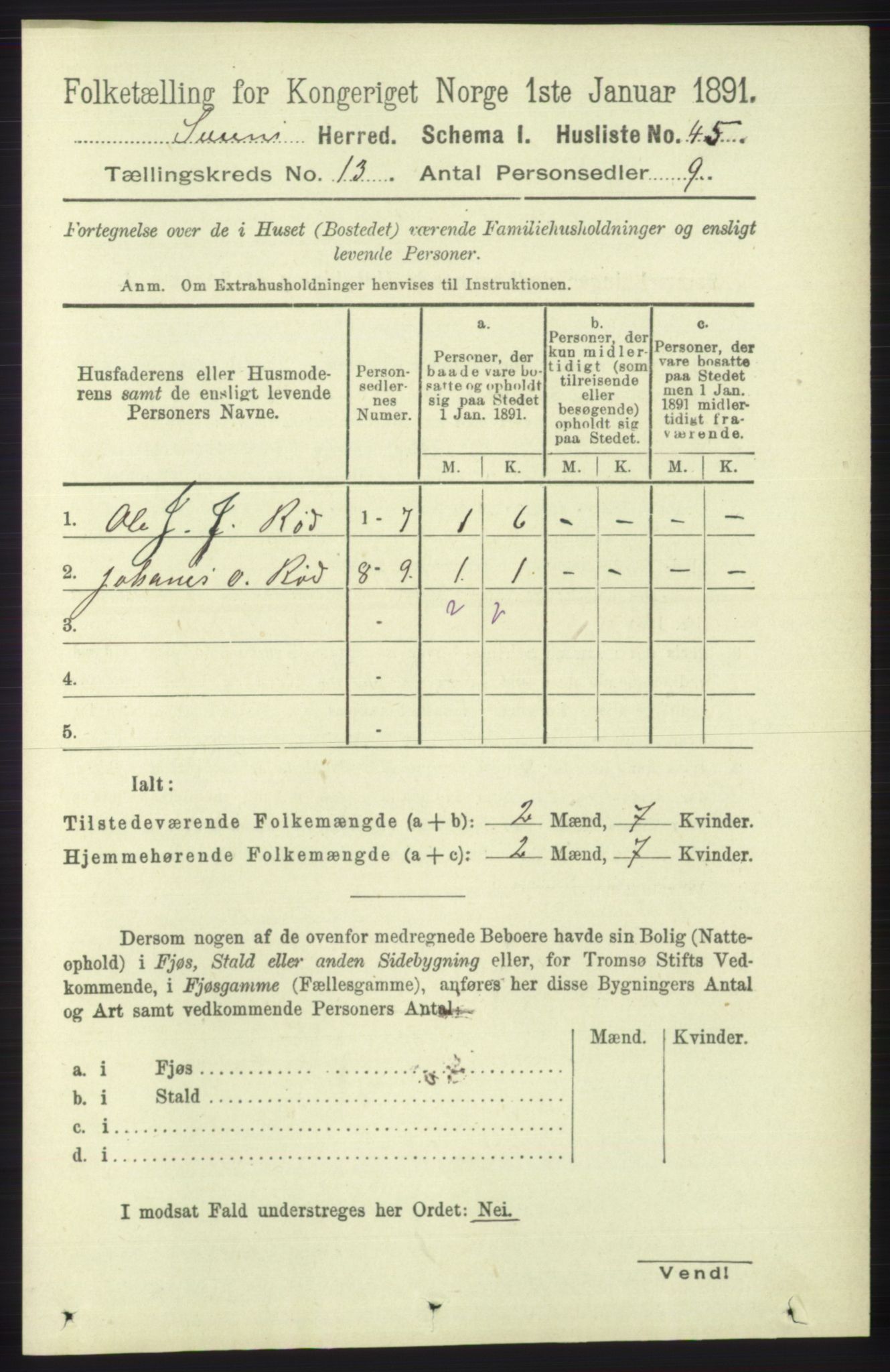 RA, 1891 census for 1216 Sveio, 1891, p. 3662