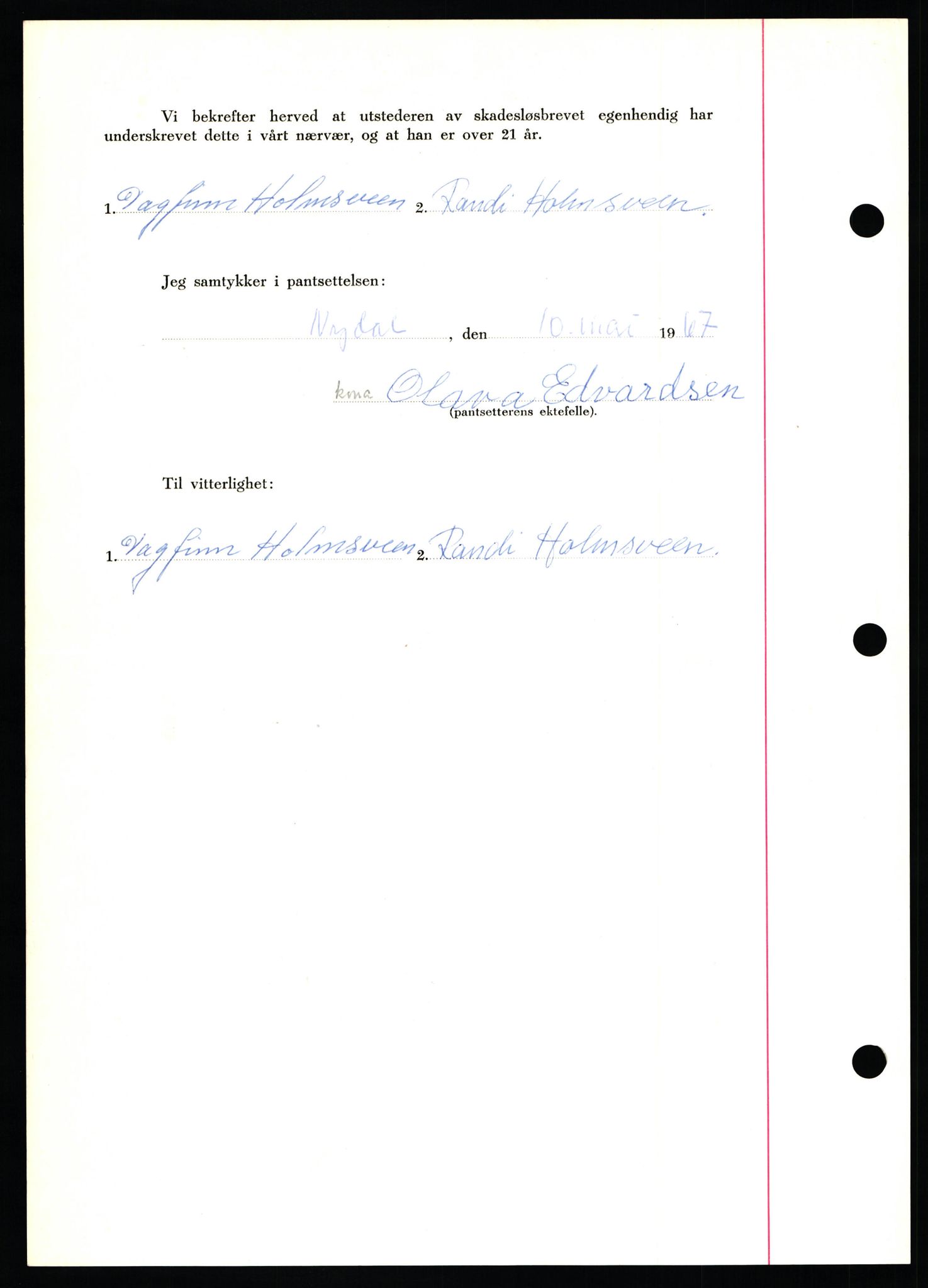 Nord-Hedmark sorenskriveri, SAH/TING-012/H/Hb/Hbf/L0071: Mortgage book no. B71, 1967-1967, Diary no: : 2106/1967