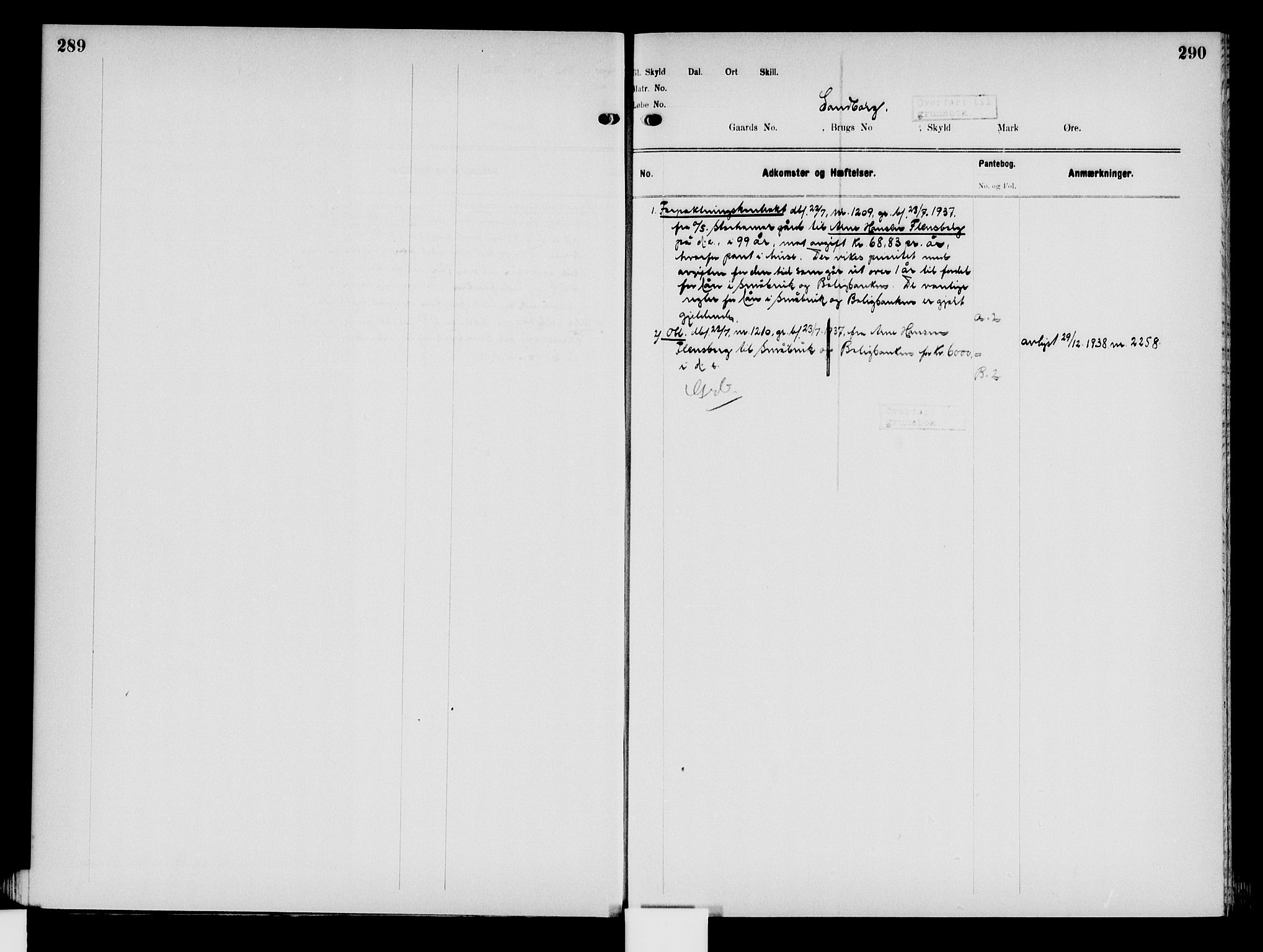 Nord-Hedmark sorenskriveri, SAH/TING-012/H/Ha/Had/Hade/L0008: Mortgage register no. 4.8, 1923-1940, p. 289-290