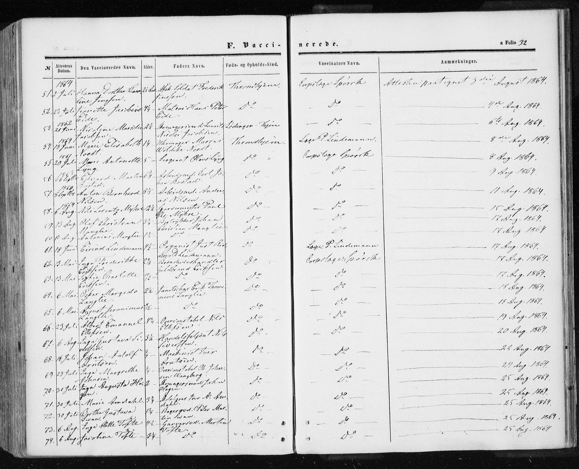 Ministerialprotokoller, klokkerbøker og fødselsregistre - Sør-Trøndelag, AV/SAT-A-1456/601/L0053: Parish register (official) no. 601A21, 1857-1865, p. 32