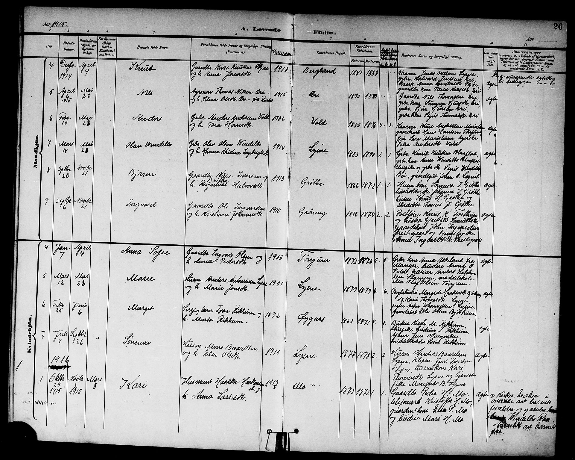 Lærdal sokneprestembete, AV/SAB-A-81201: Parish register (copy) no. A 1, 1897-1920, p. 26