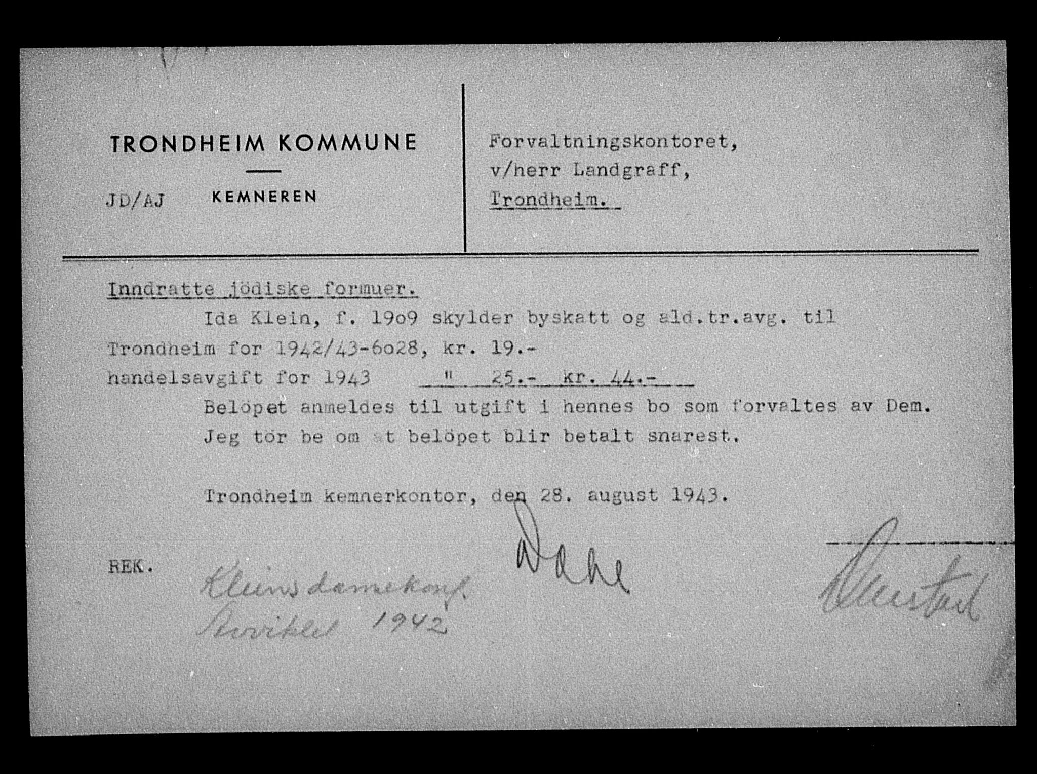 Justisdepartementet, Tilbakeføringskontoret for inndratte formuer, AV/RA-S-1564/H/Hc/Hca/L0901: --, 1945-1947, p. 656