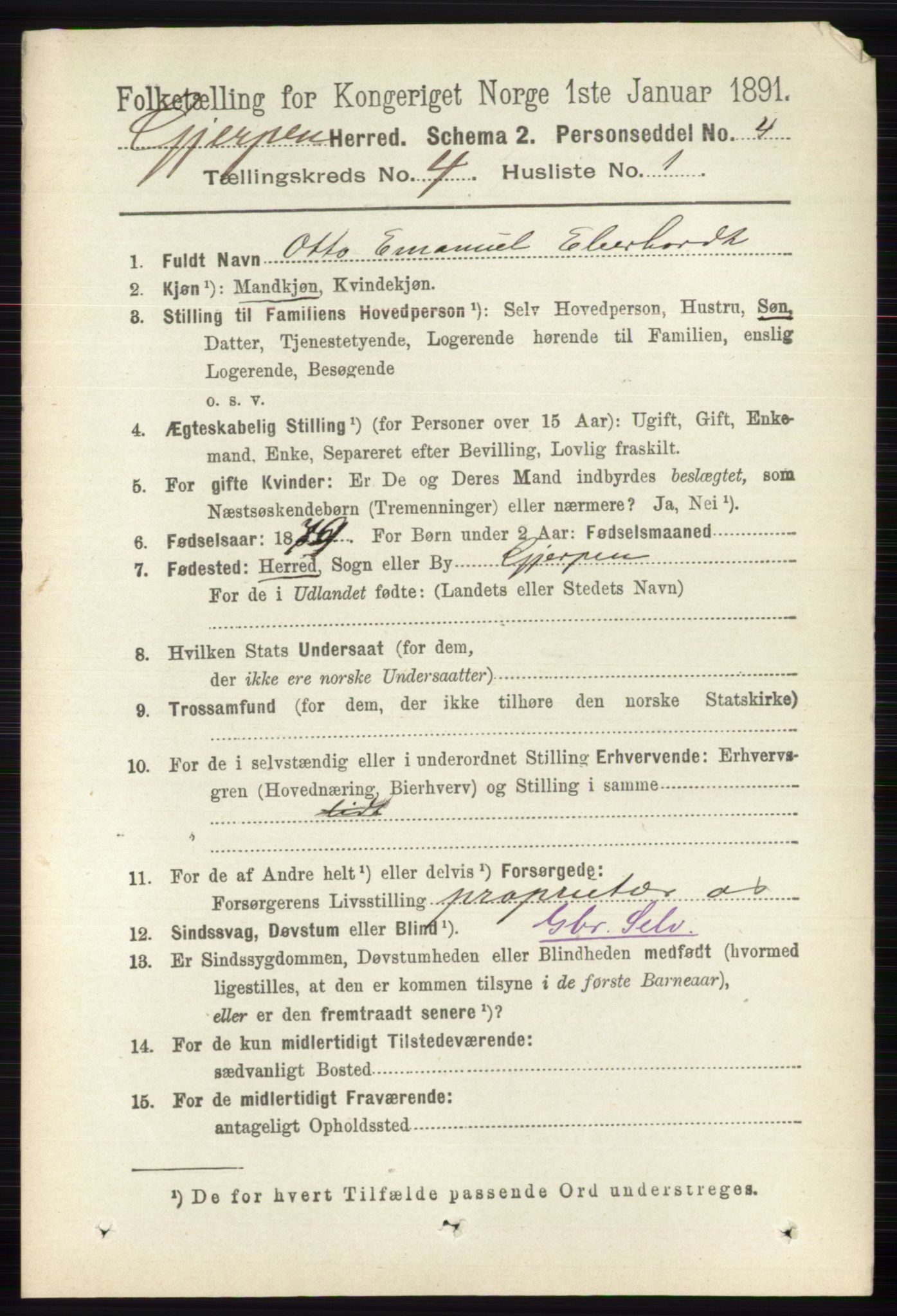 RA, 1891 census for 0812 Gjerpen, 1891, p. 1953