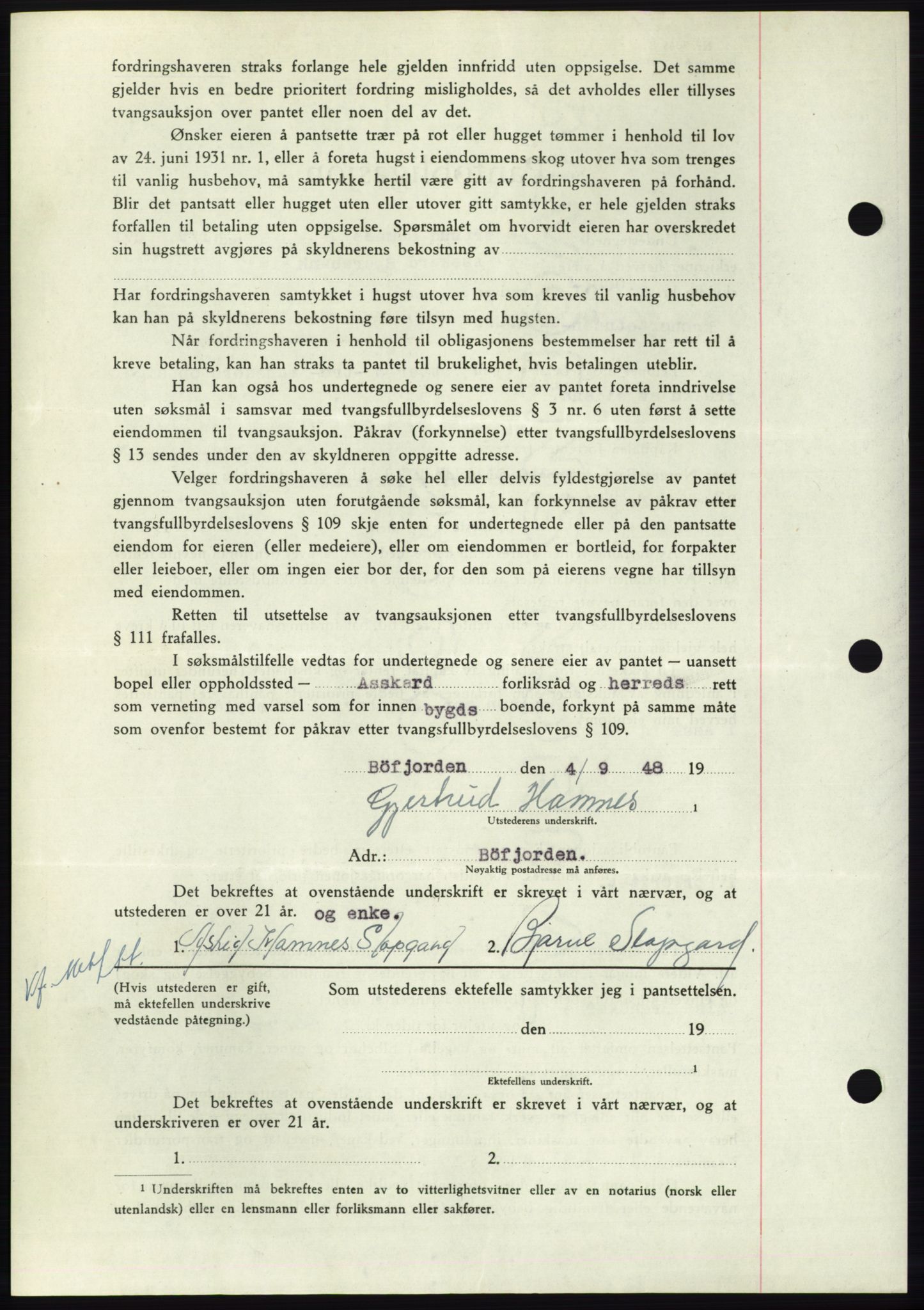 Nordmøre sorenskriveri, AV/SAT-A-4132/1/2/2Ca: Mortgage book no. B99, 1948-1948, Diary no: : 2543/1948