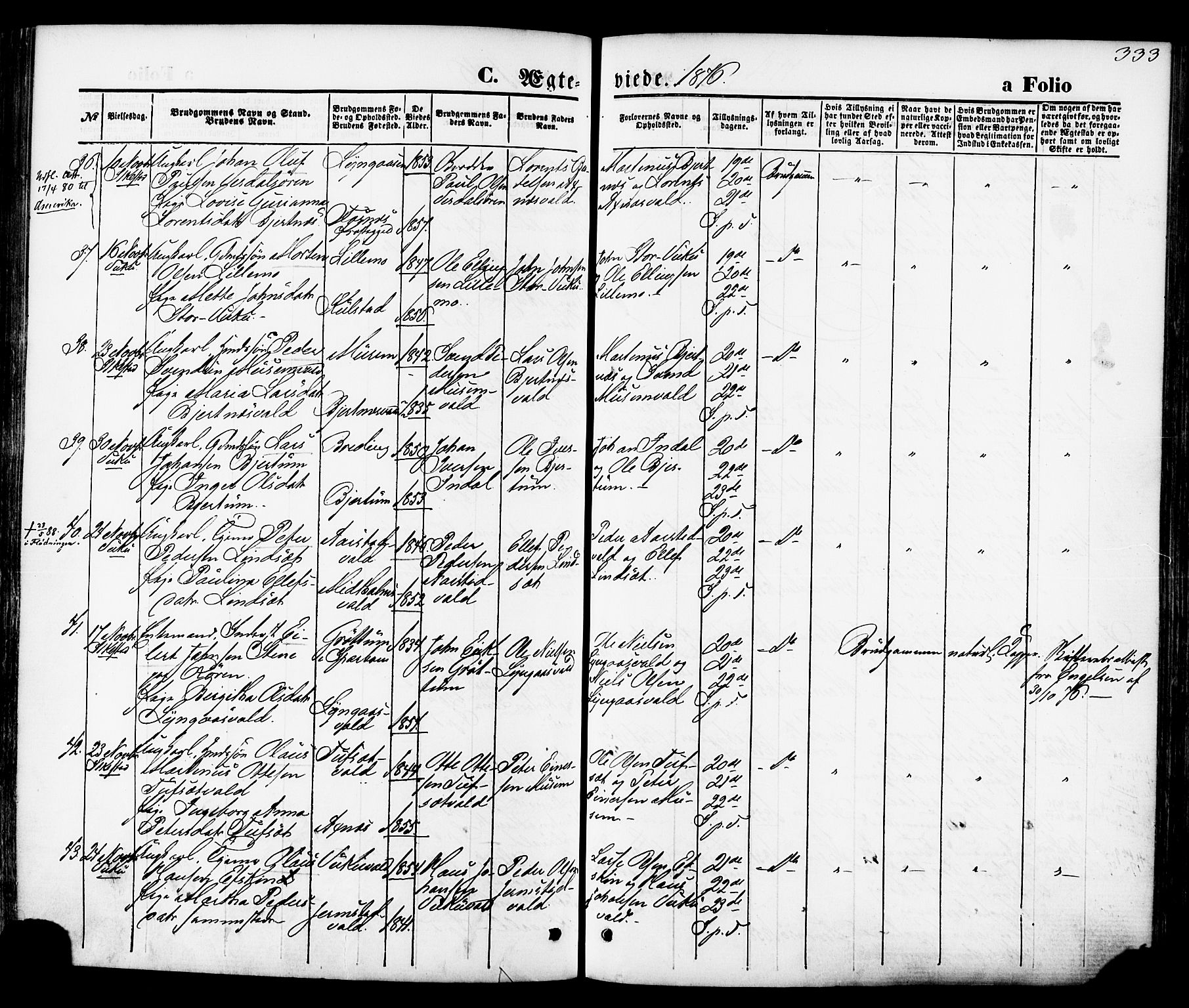 Ministerialprotokoller, klokkerbøker og fødselsregistre - Nord-Trøndelag, SAT/A-1458/723/L0242: Parish register (official) no. 723A11, 1870-1880, p. 333