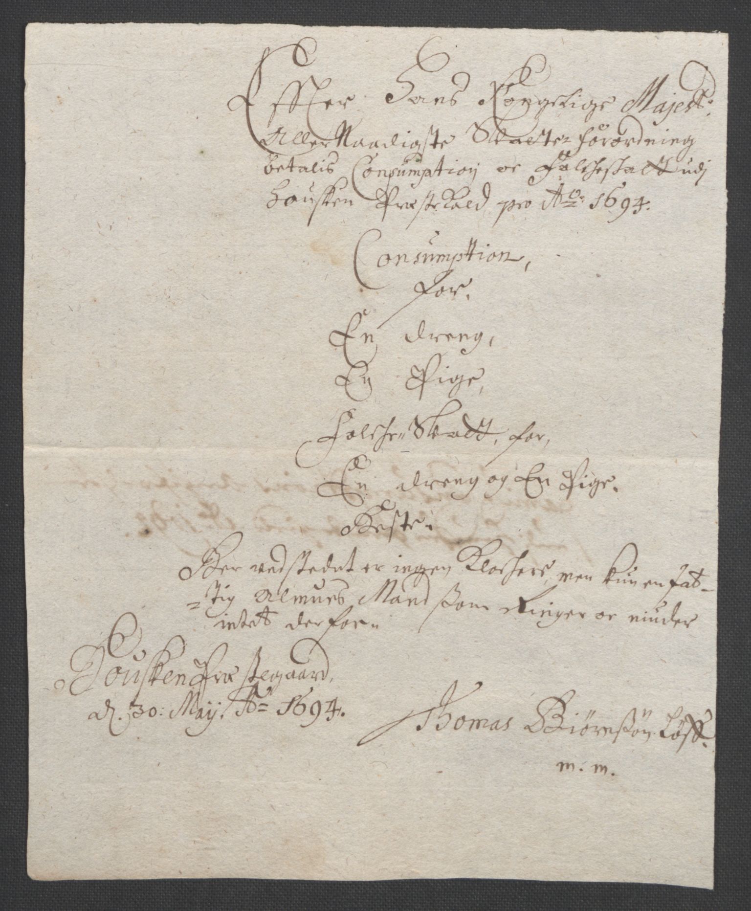 Rentekammeret inntil 1814, Reviderte regnskaper, Fogderegnskap, AV/RA-EA-4092/R47/L2857: Fogderegnskap Ryfylke, 1694-1696, p. 40