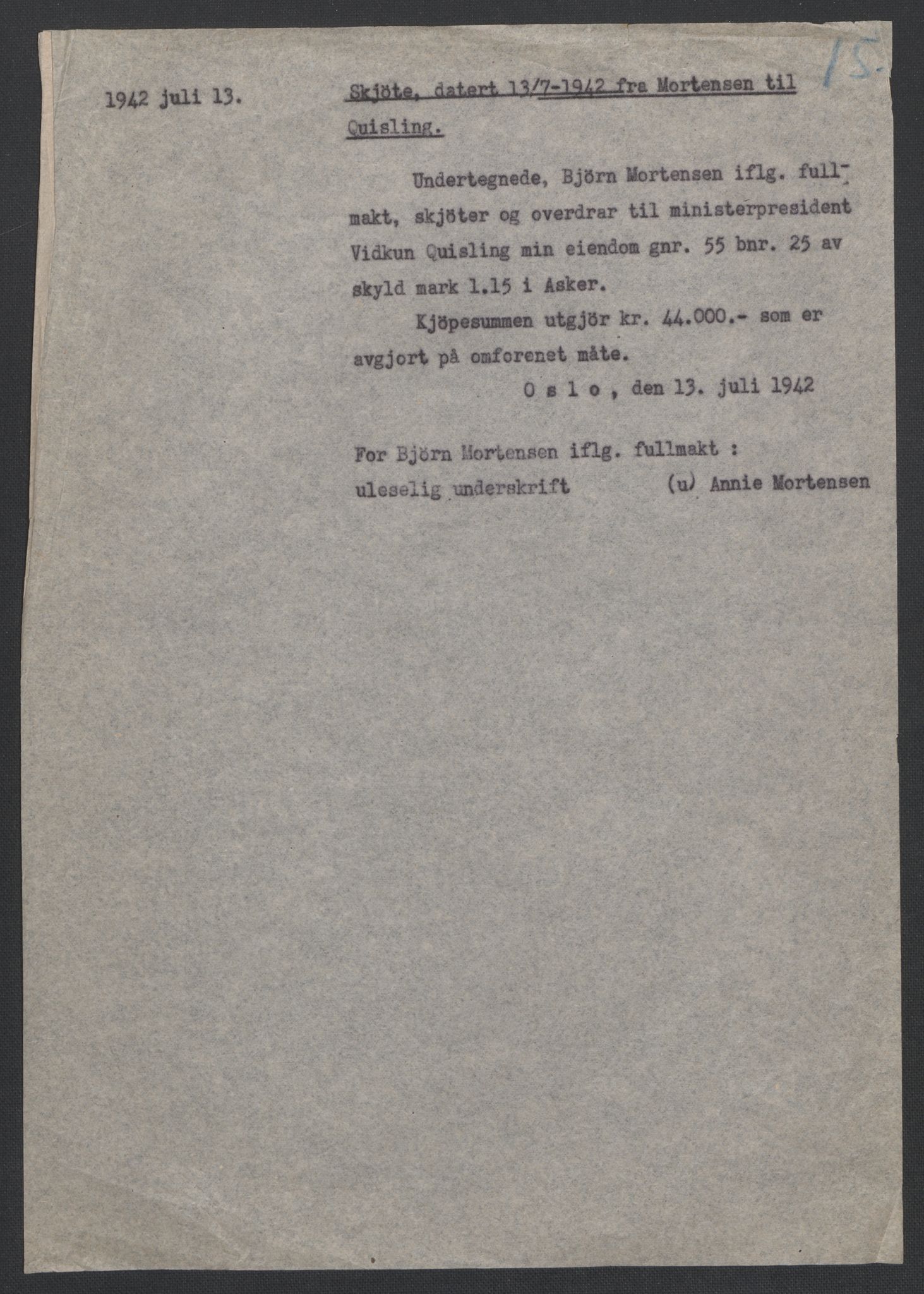 Landssvikarkivet, Oslo politikammer, RA/S-3138-01/D/Da/L0003: Dnr. 29, 1945, p. 1184