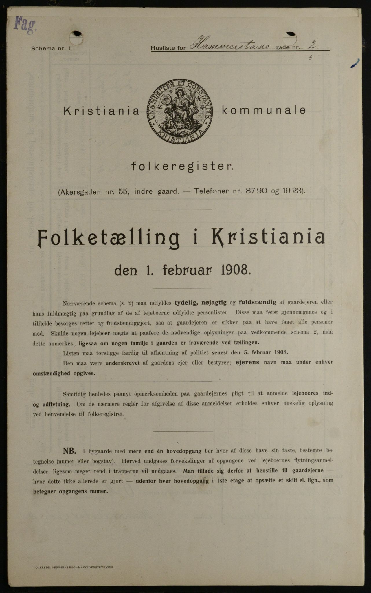 OBA, Municipal Census 1908 for Kristiania, 1908, p. 31132