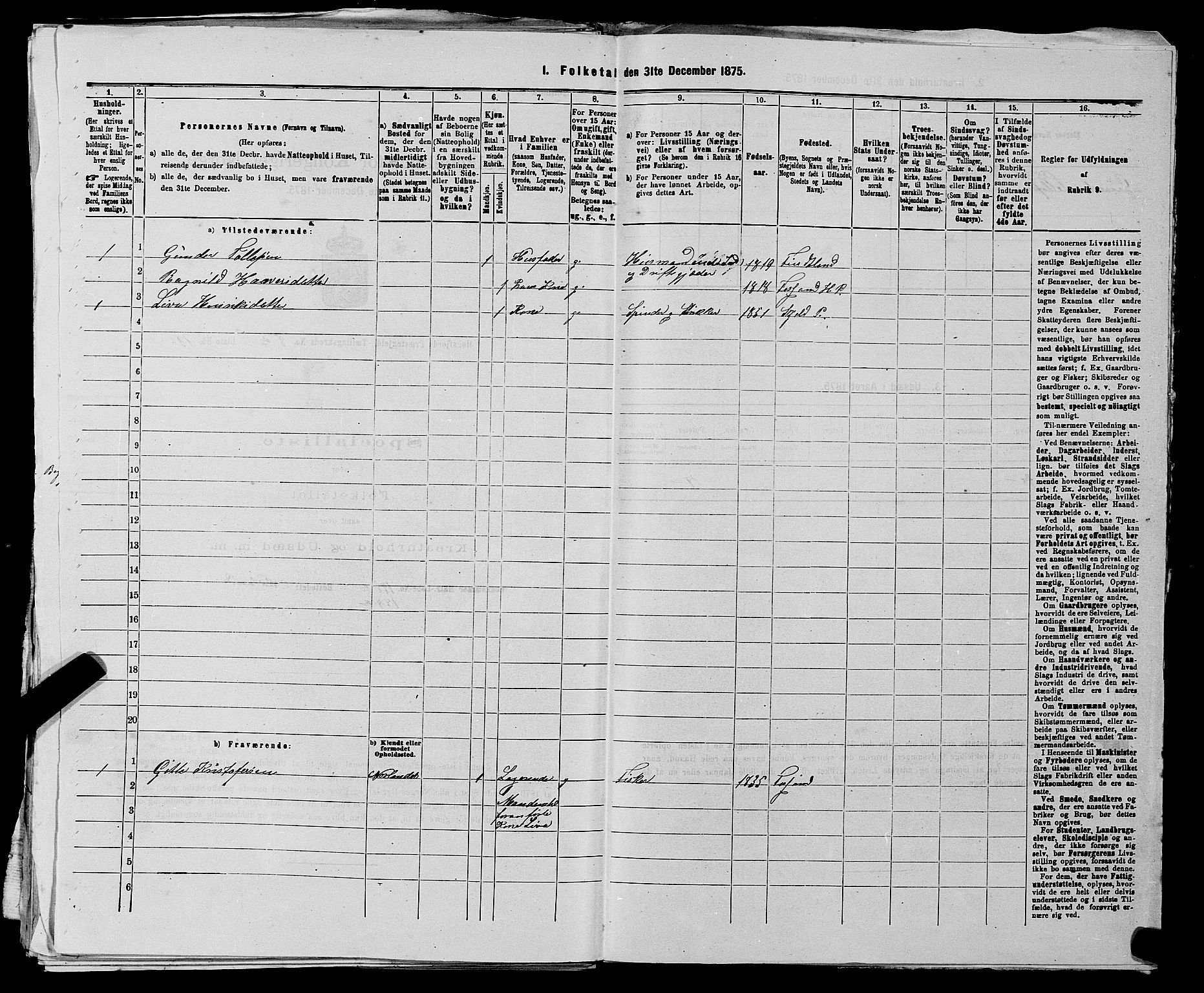 SAST, 1875 census for 1128P Høgsfjord, 1875, p. 712