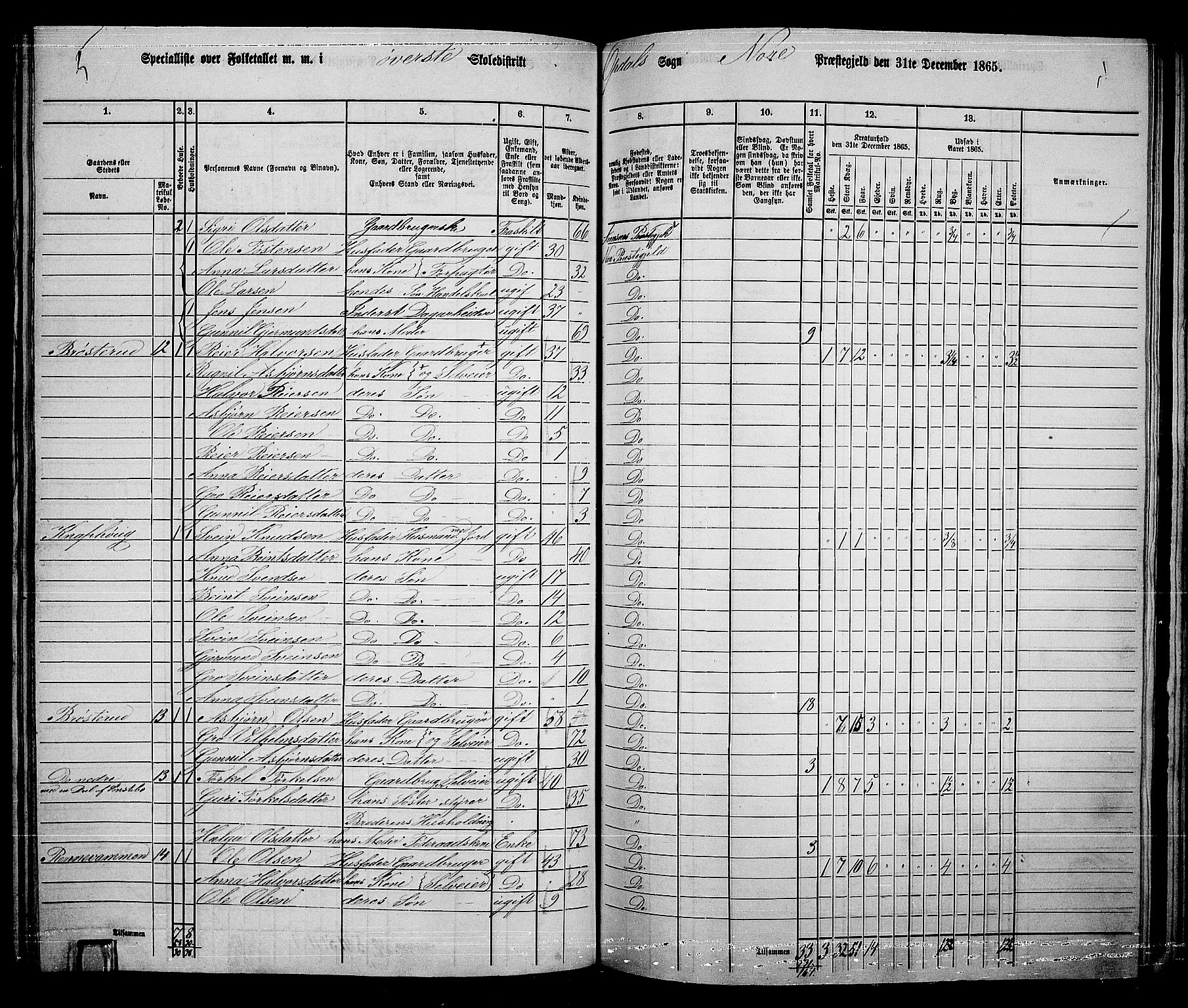 RA, 1865 census for Nore, 1865, p. 125