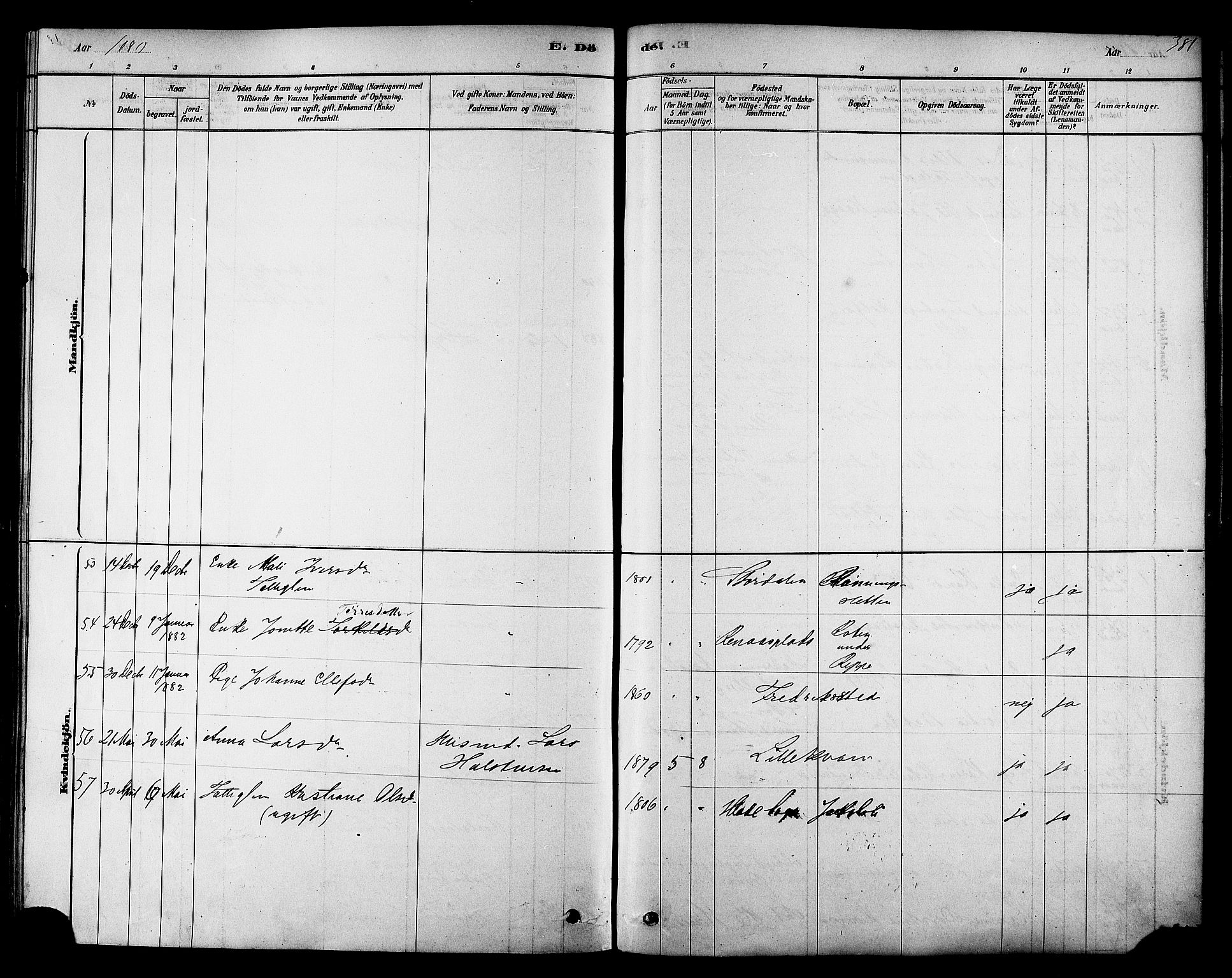Ministerialprotokoller, klokkerbøker og fødselsregistre - Sør-Trøndelag, SAT/A-1456/606/L0294: Parish register (official) no. 606A09, 1878-1886, p. 381