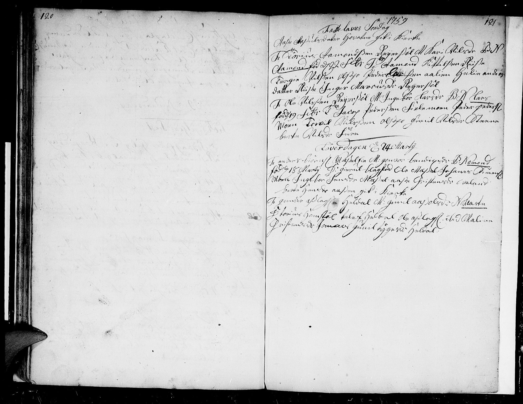 Froland sokneprestkontor, SAK/1111-0013/F/Fb/L0002: Parish register (copy) no. B 2, 1747-1759, p. 120-121
