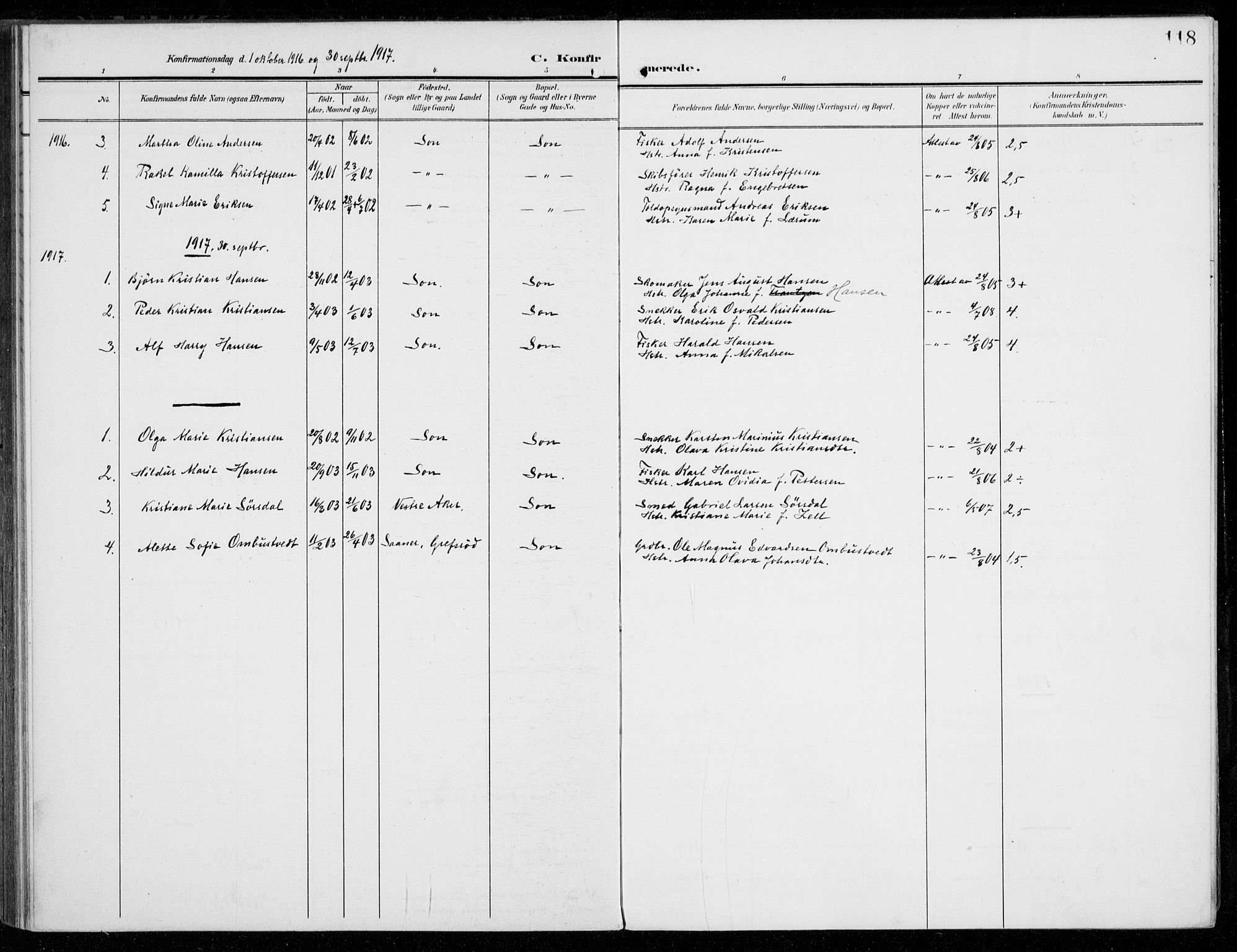 Vestby prestekontor Kirkebøker, SAO/A-10893/F/Fc/L0002: Parish register (official) no. III 2, 1906-1940, p. 118