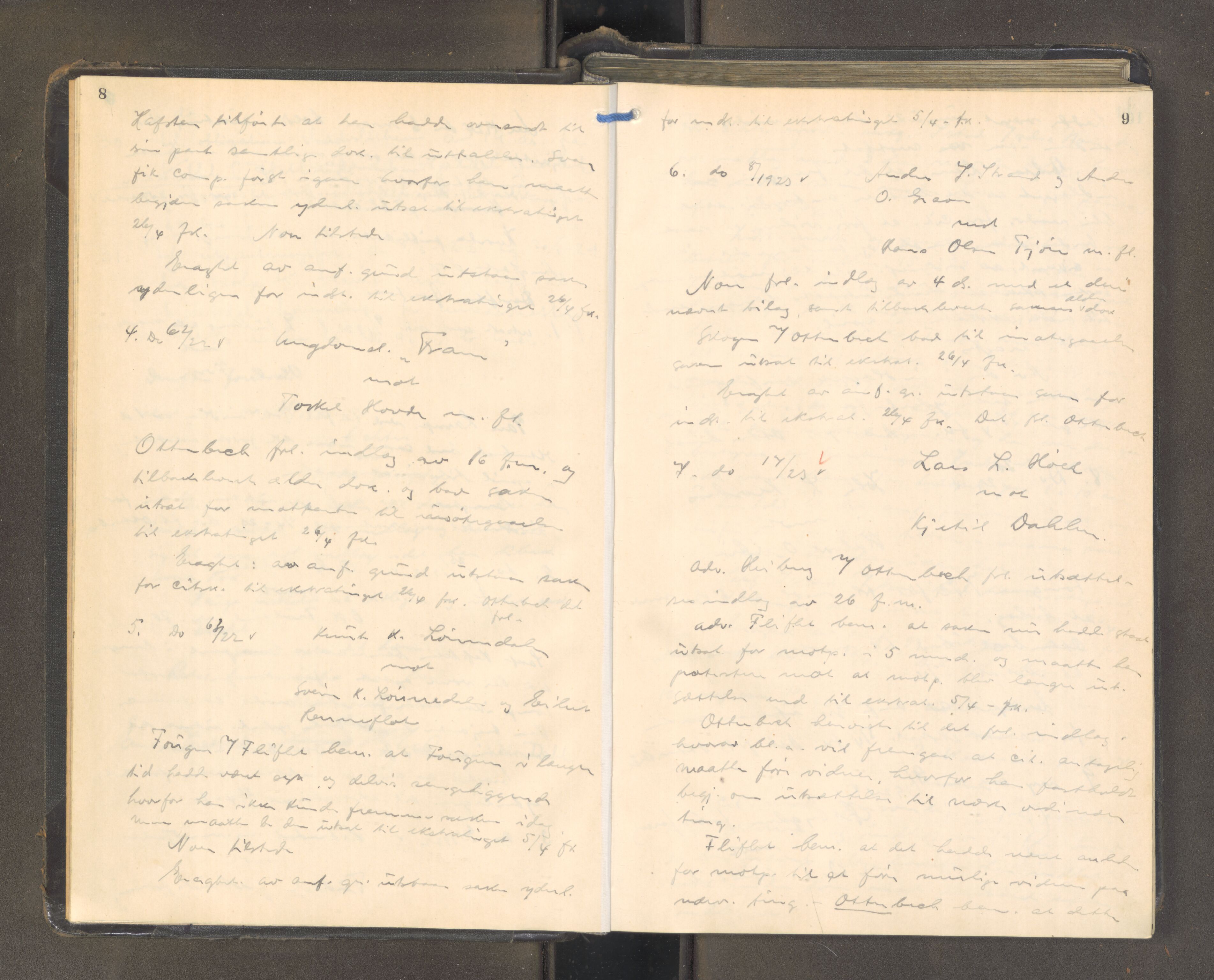 Heddal sorenskriveri, AV/SAKO-A-211/F/Fa/Faa/L0002: Tingbok, 1924-1925, p. 8-9