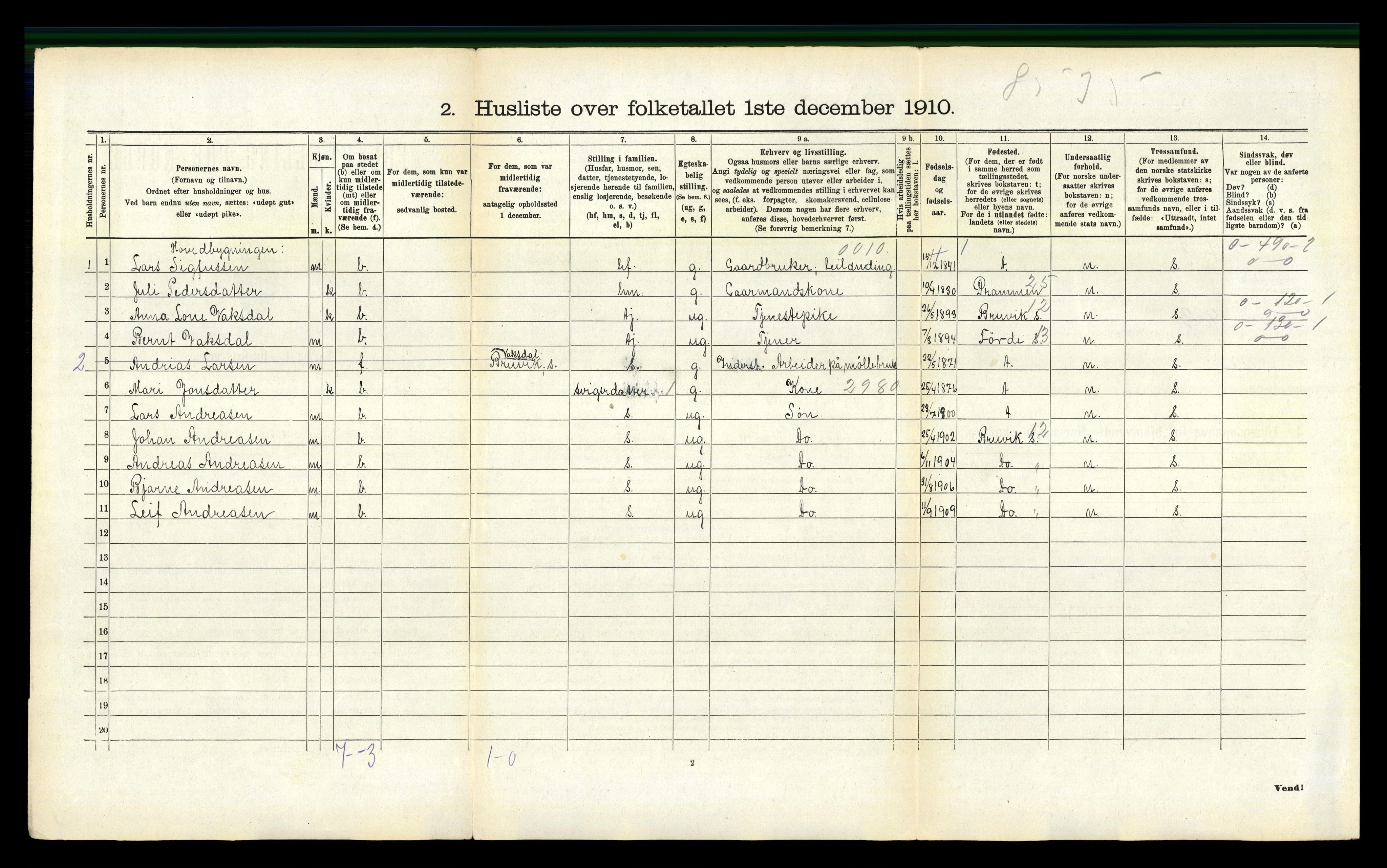 RA, 1910 census for Kvinnherad, 1910, p. 836