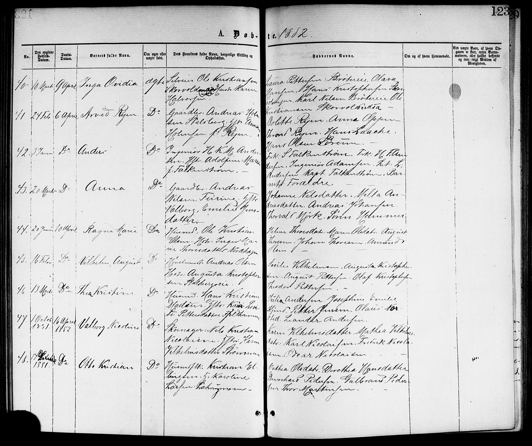 Skedsmo prestekontor Kirkebøker, SAO/A-10033a/G/Ga/L0003: Parish register (copy) no. I 3, 1873-1882, p. 123
