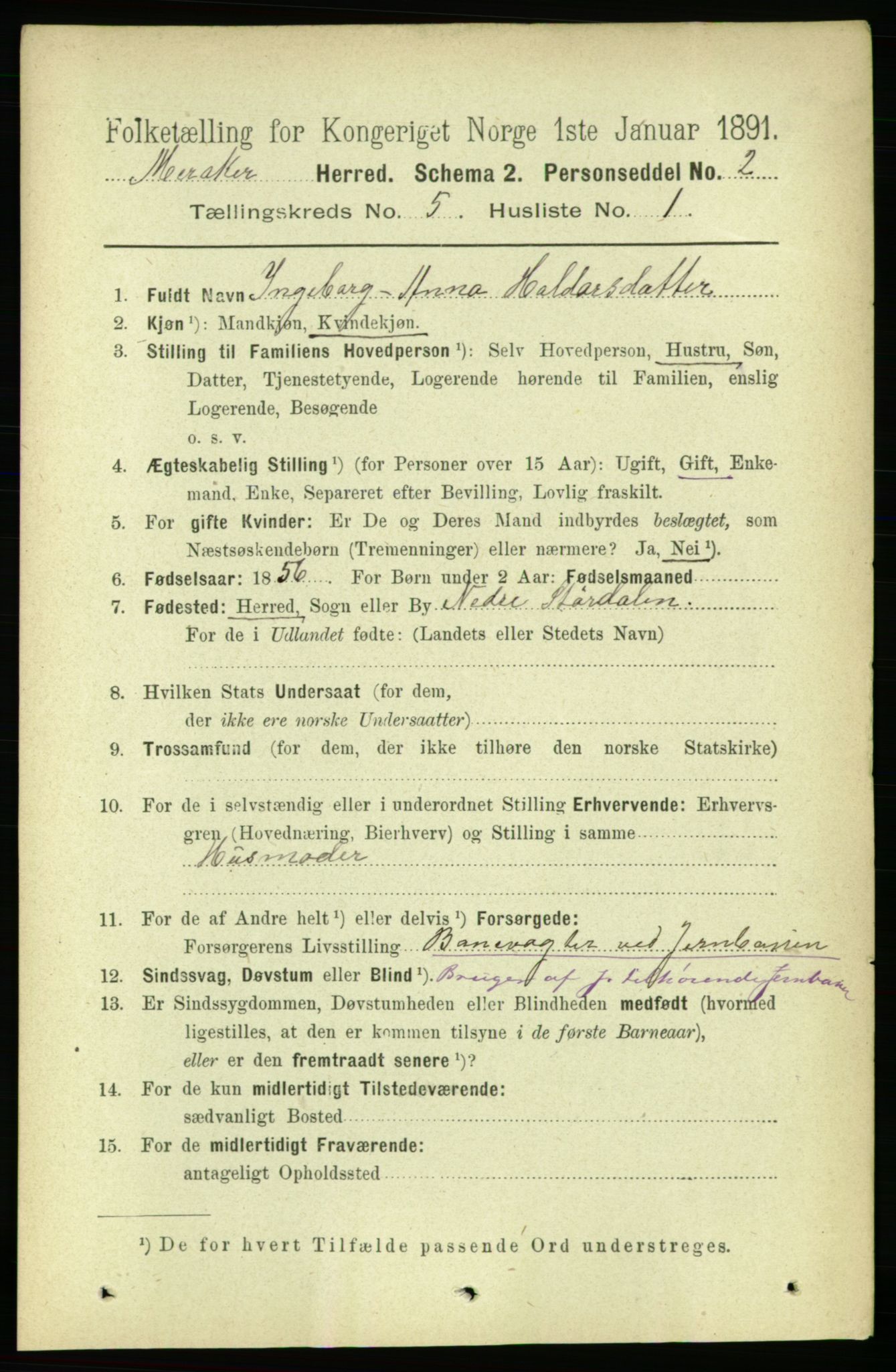 RA, 1891 census for 1711 Meråker, 1891, p. 1859