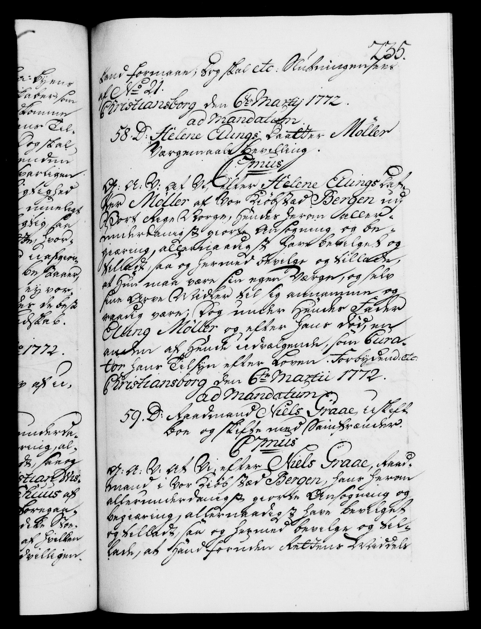 Danske Kanselli 1572-1799, RA/EA-3023/F/Fc/Fca/Fcaa/L0045: Norske registre "Norske eller 3. dept.s åpne brev, 1771-1773, p. 235a