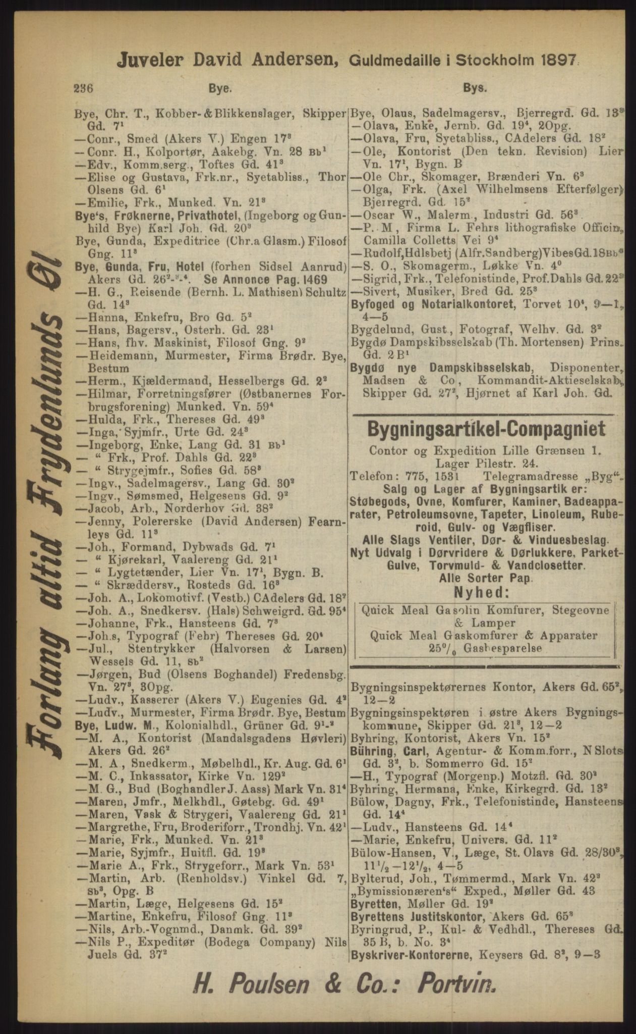 Kristiania/Oslo adressebok, PUBL/-, 1903, p. 236