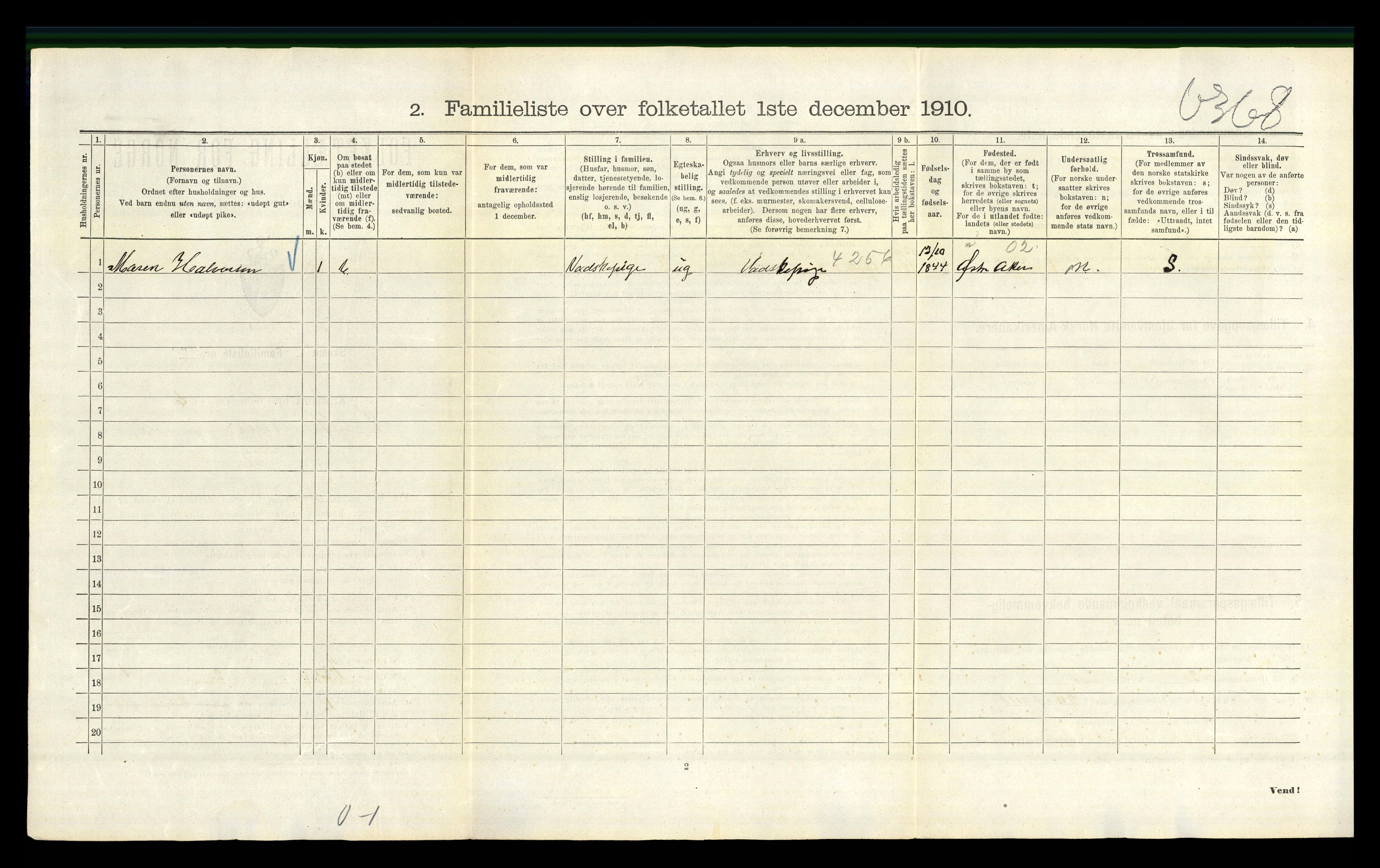 RA, 1910 census for Kristiania, 1910, p. 35560