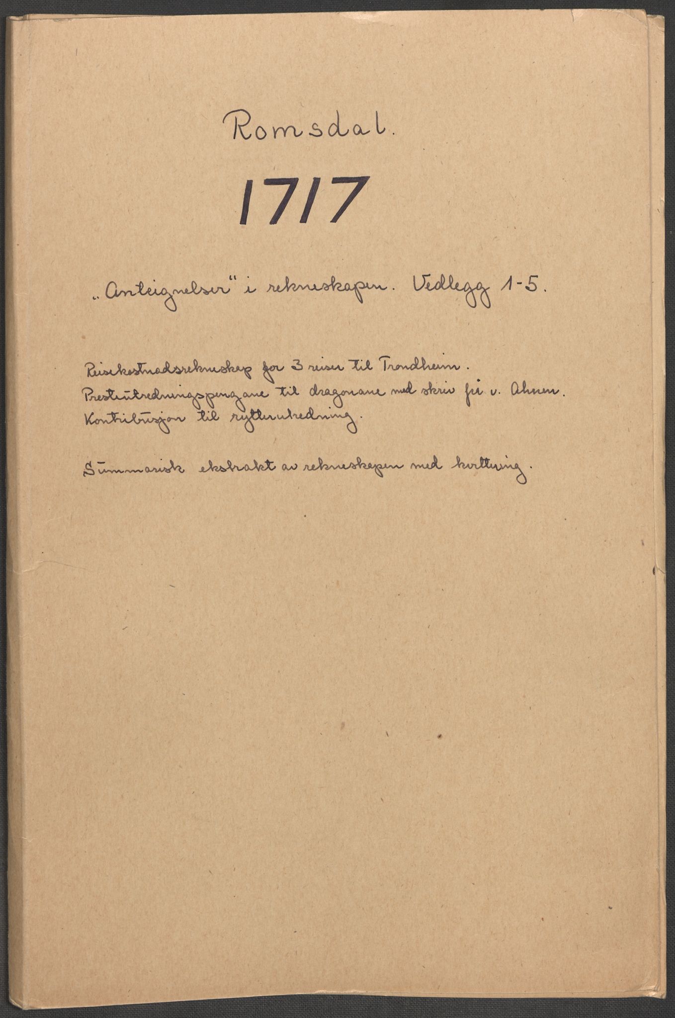 Rentekammeret inntil 1814, Reviderte regnskaper, Fogderegnskap, AV/RA-EA-4092/R55/L3664: Fogderegnskap Romsdal, 1717, p. 289