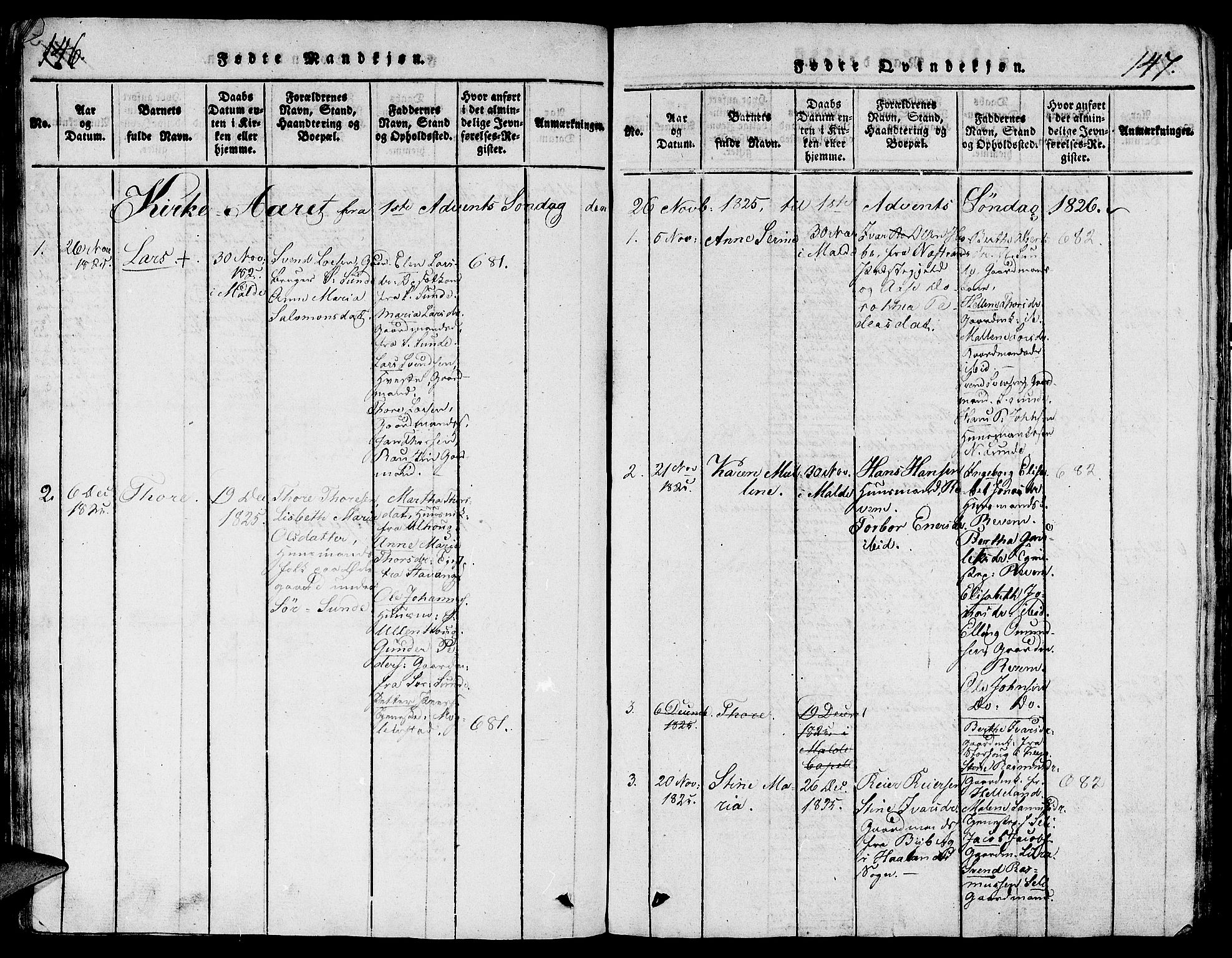 Håland sokneprestkontor, SAST/A-101802/001/30BA/L0004: Parish register (official) no. A 4, 1815-1829, p. 146-147