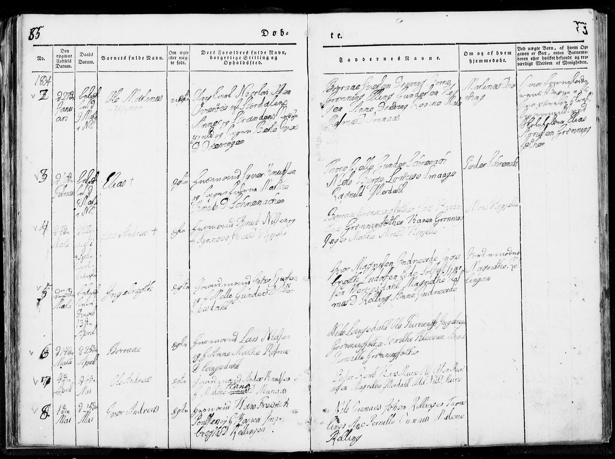 Ministerialprotokoller, klokkerbøker og fødselsregistre - Møre og Romsdal, SAT/A-1454/519/L0247: Parish register (official) no. 519A06, 1827-1846, p. 85