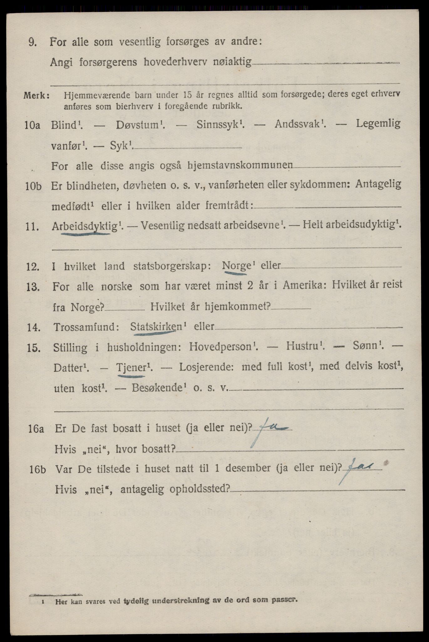 SAST, 1920 census for Klepp, 1920, p. 6021