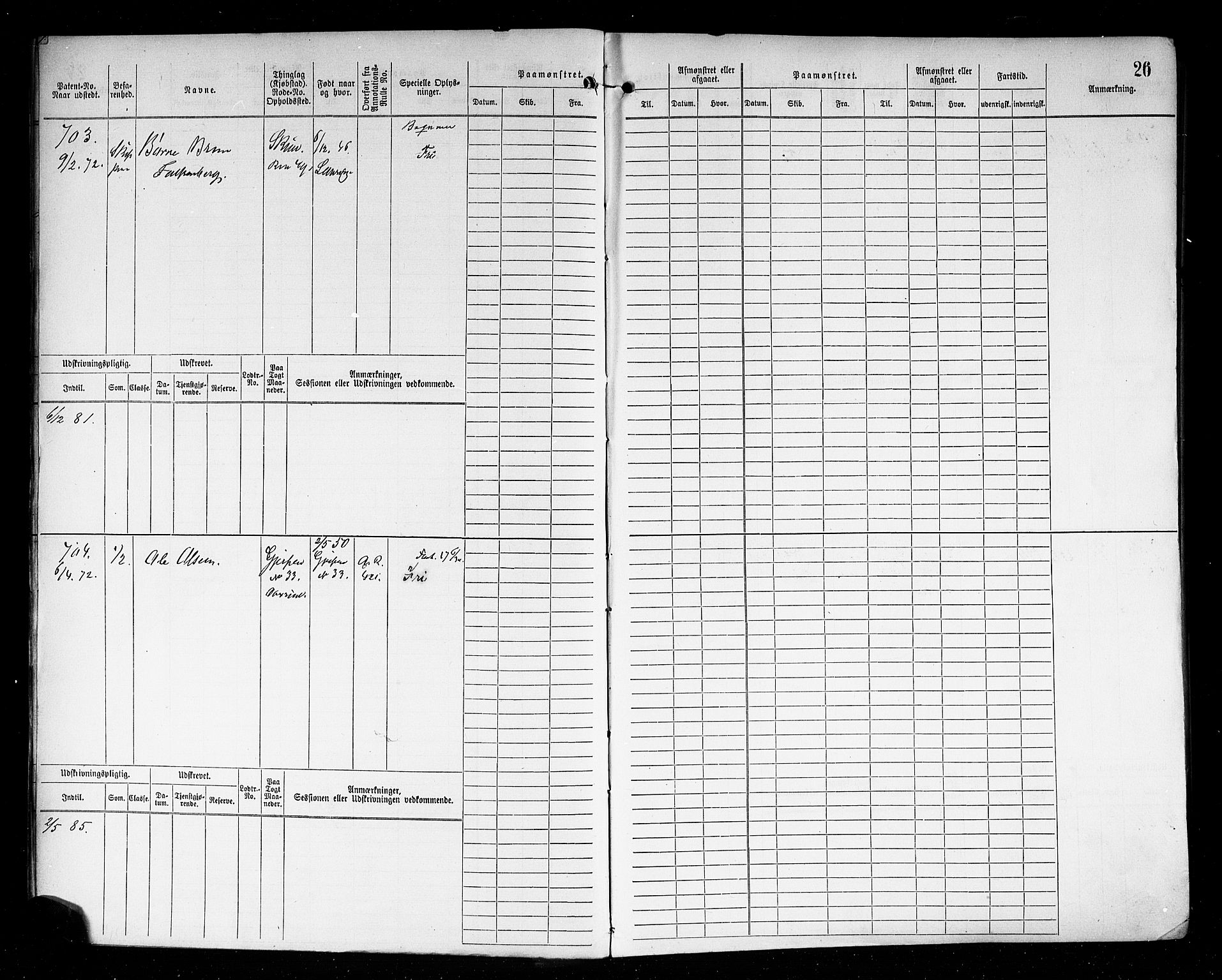 Skien innrulleringskontor, SAKO/A-832/F/Fb/L0002: Hovedrulle, 1872-1891, p. 28