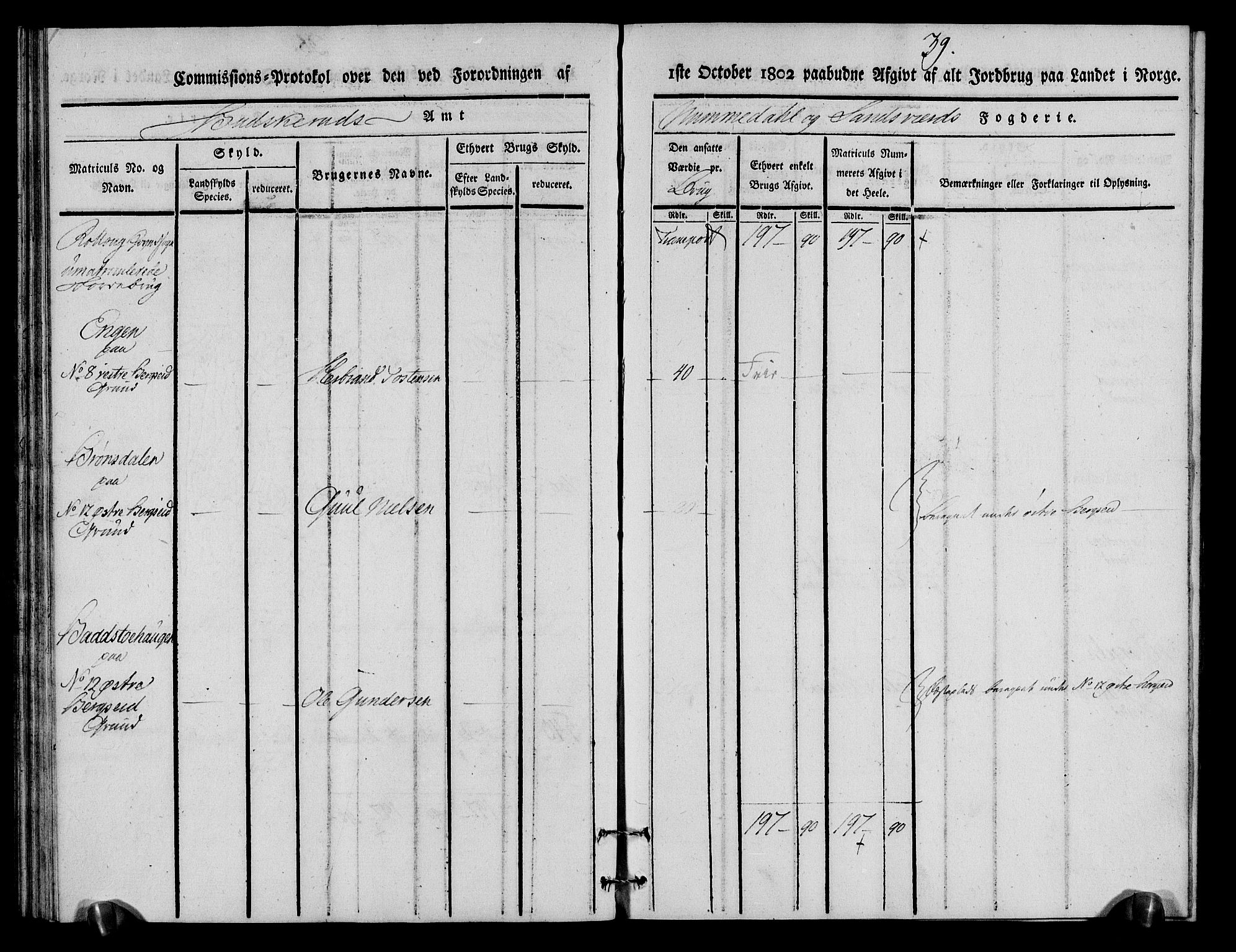 Rentekammeret inntil 1814, Realistisk ordnet avdeling, RA/EA-4070/N/Ne/Nea/L0056a: Numedal og Sandsvær fogderi. Kommisjonsprotokoll for Rollag hovedsogn og Veggli anneks, 1803, p. 40