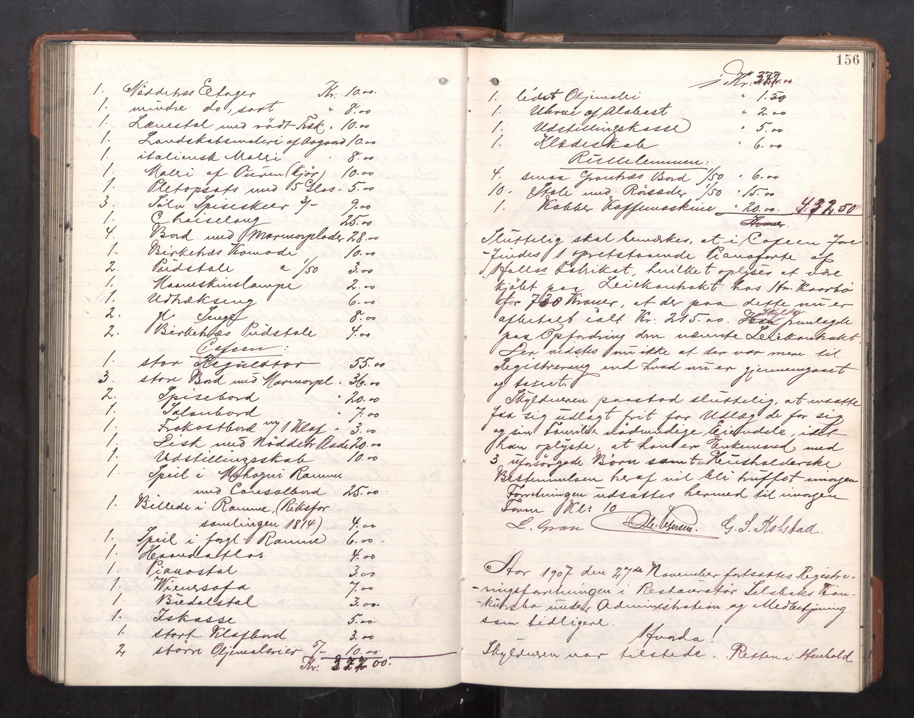 Trondheim byfogd, AV/SAT-A-0003/1/3/3C/L0025: Skifteregistreringsprotokoll - 24/1-14/7. (u/ register), 1906-1909, p. 156