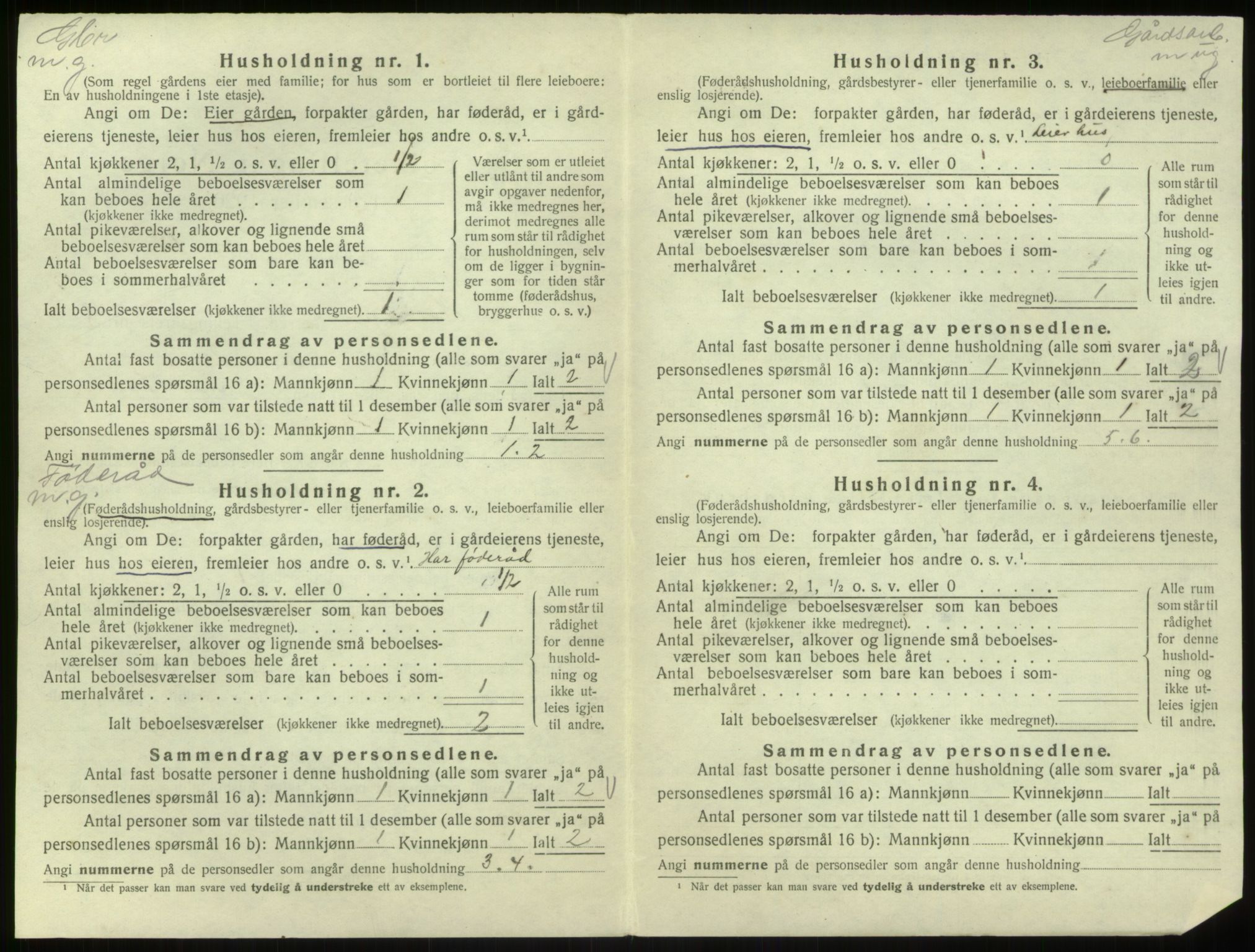SAB, 1920 census for Hosanger, 1920, p. 463