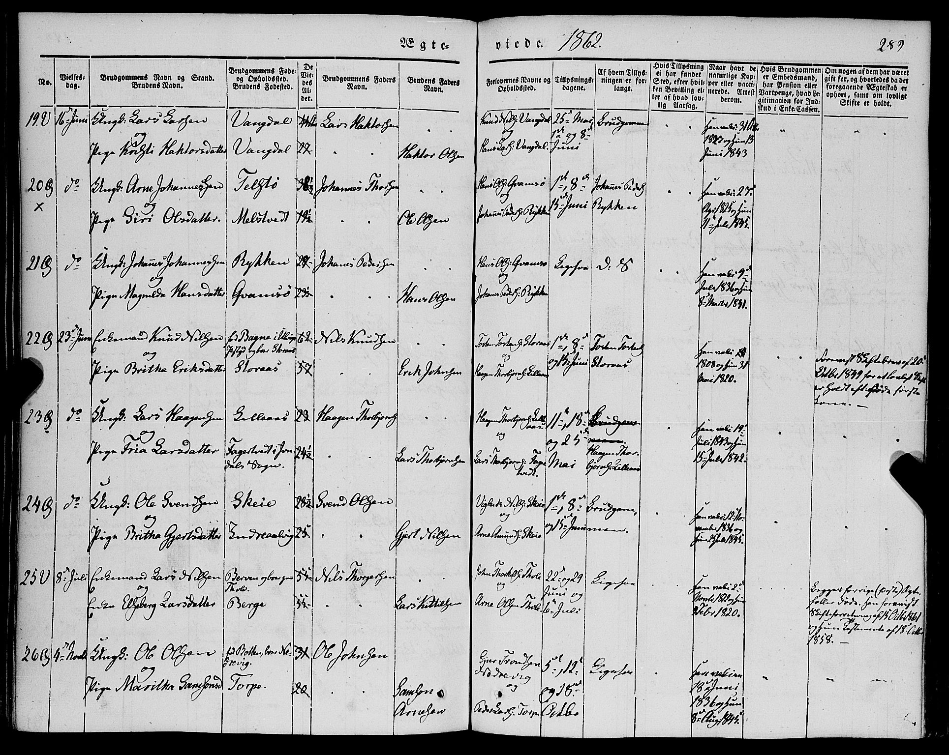 Kvam sokneprestembete, AV/SAB-A-76201/H/Haa: Parish register (official) no. A 8, 1844-1863, p. 289