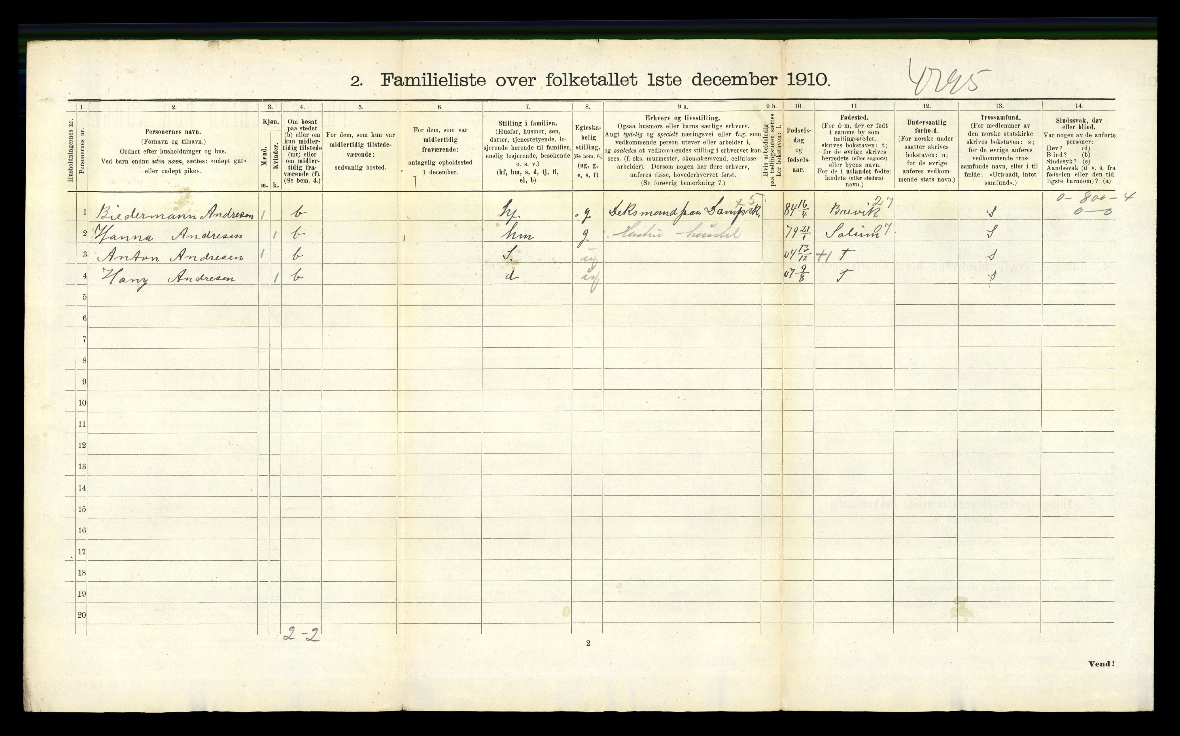 RA, 1910 census for Skien, 1910, p. 6653