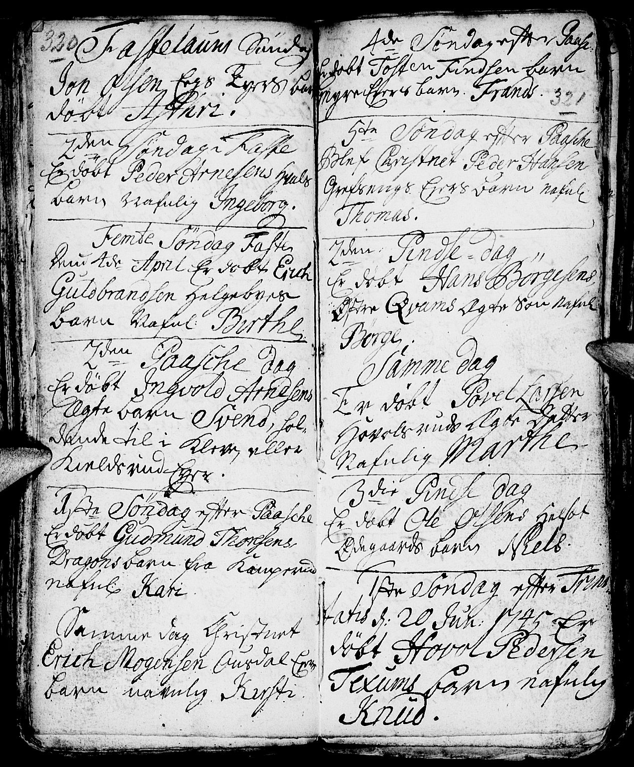 Nes prestekontor, Hedmark, AV/SAH-PREST-020/L/La/L0001: Parish register (copy) no. 1, 1663-1784, p. 320-321