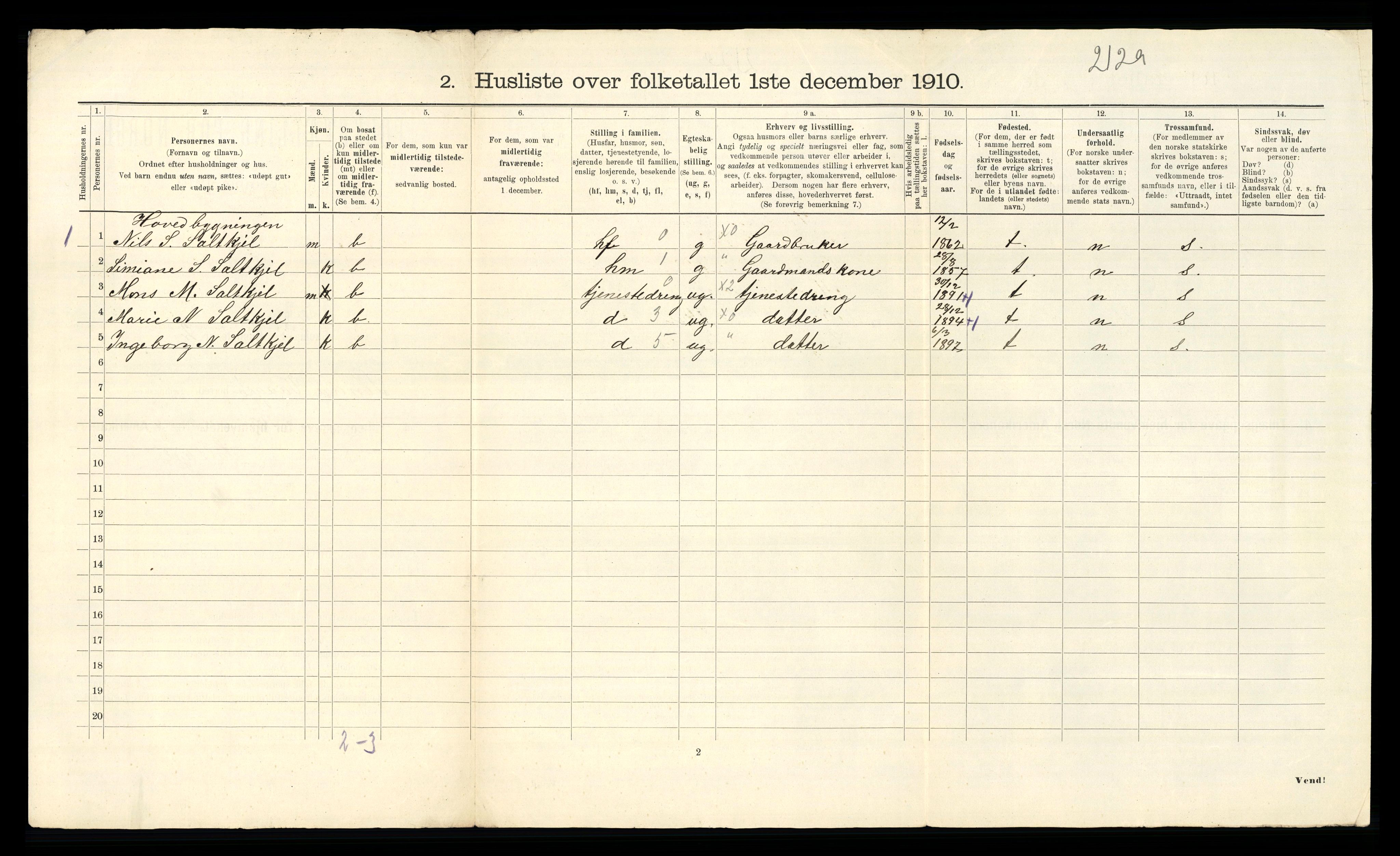 RA, 1910 census for Sør-Vågsøy, 1910, p. 23