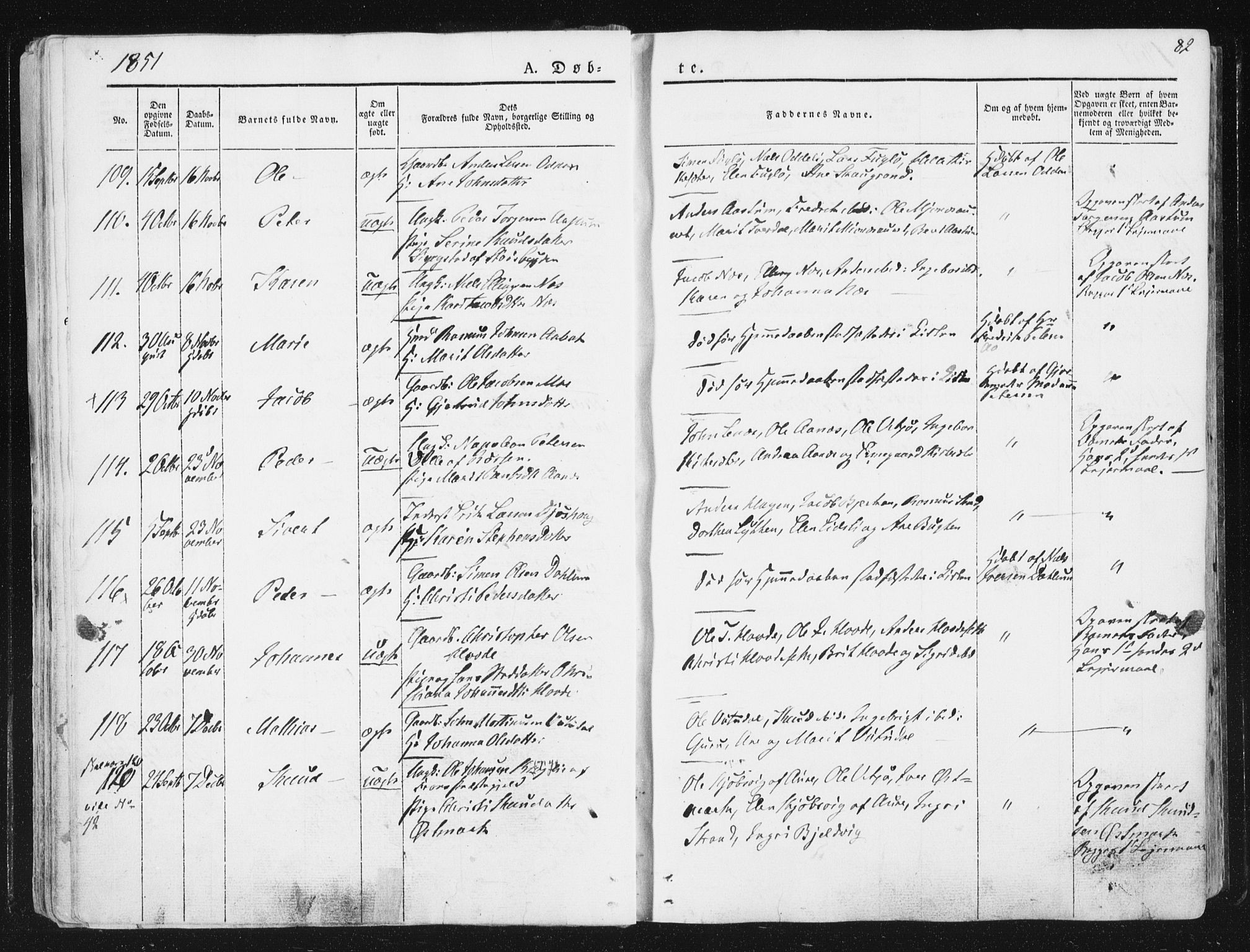 Ministerialprotokoller, klokkerbøker og fødselsregistre - Sør-Trøndelag, AV/SAT-A-1456/630/L0493: Parish register (official) no. 630A06, 1841-1851, p. 82