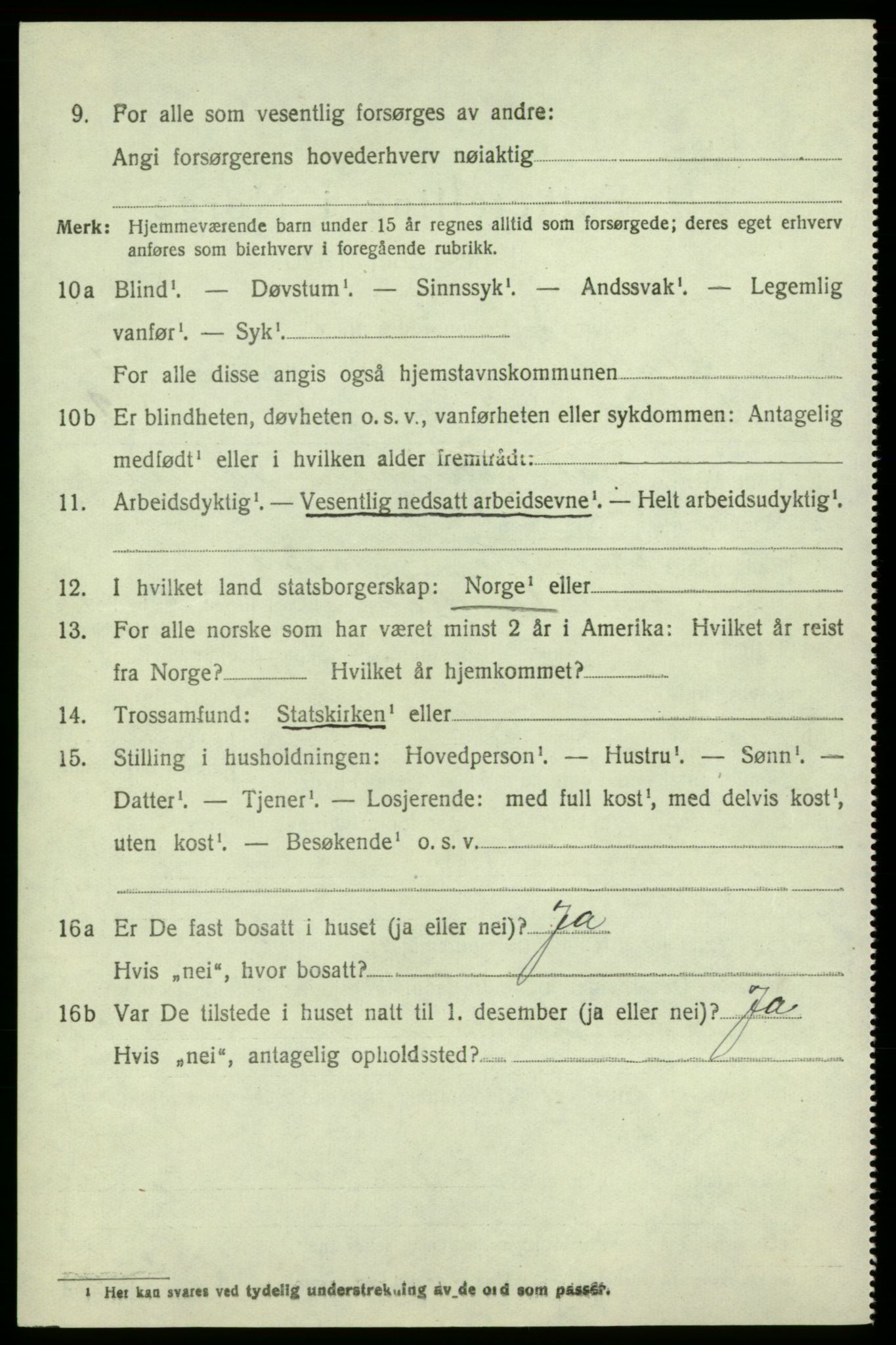 SAB, 1920 census for Jondal, 1920, p. 853