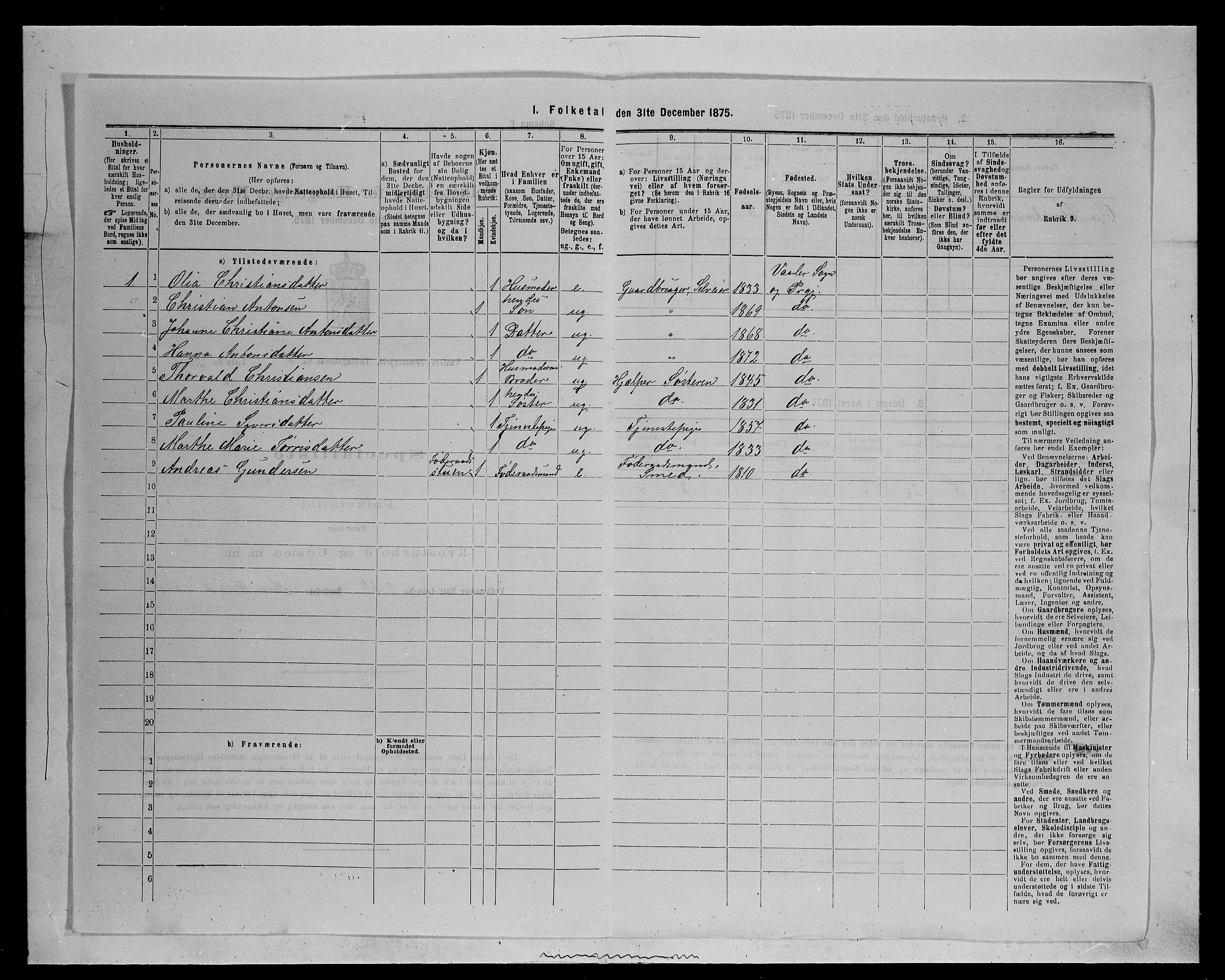 SAH, 1875 census for 0426P Våler parish (Hedmark), 1875, p. 114