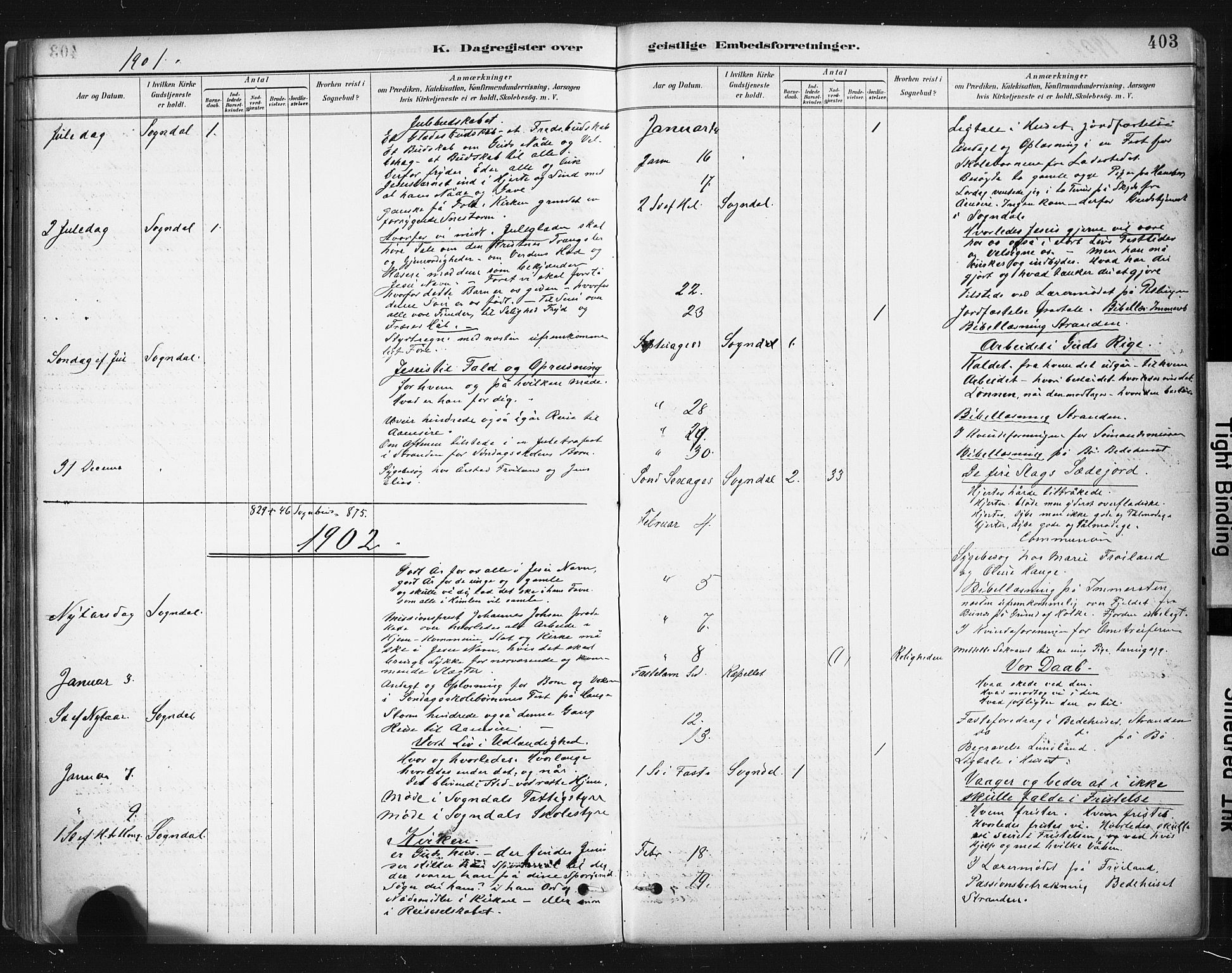 Sokndal sokneprestkontor, SAST/A-101808: Parish register (official) no. A 11.2, 1887-1905, p. 403