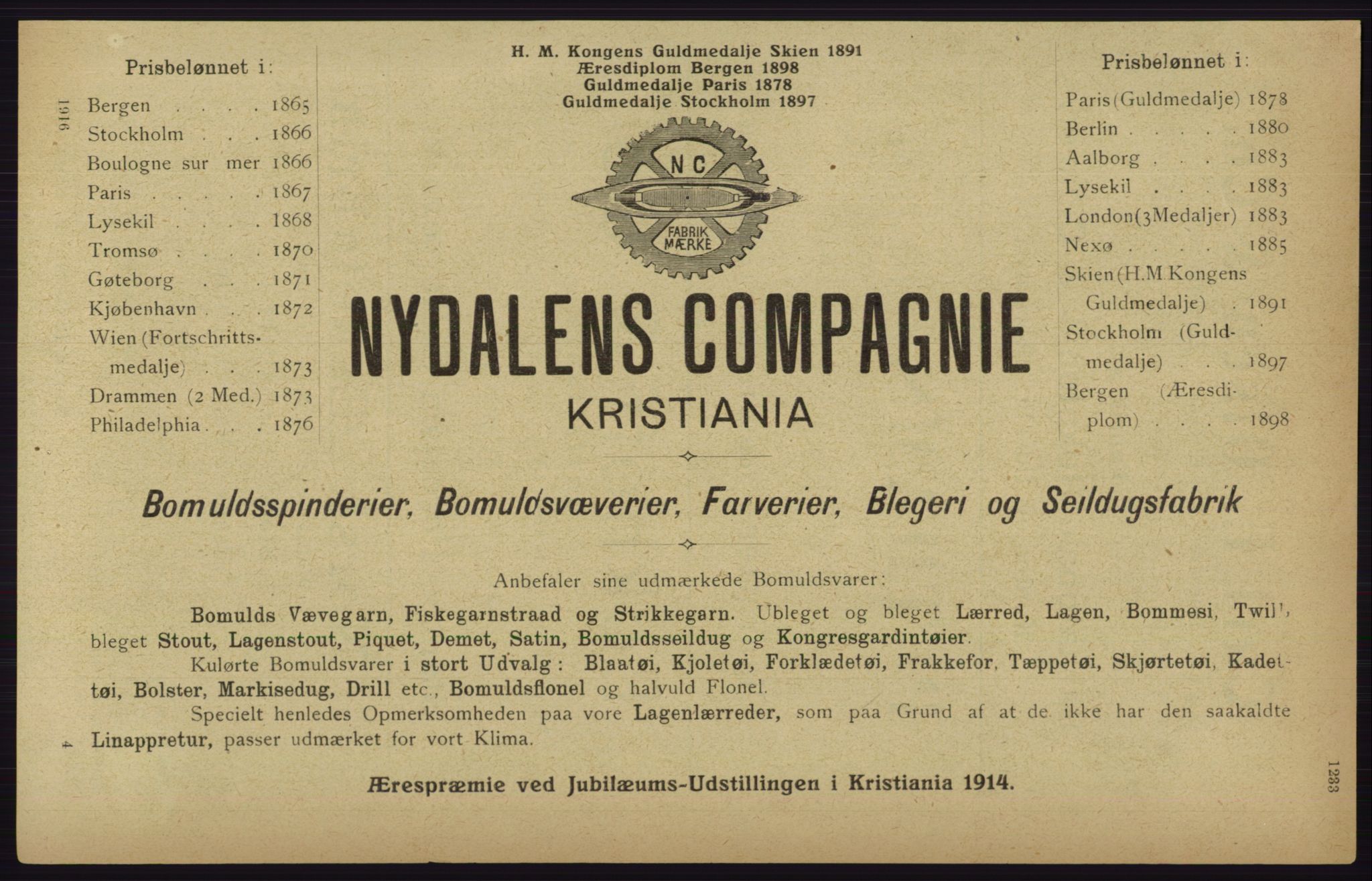 Kristiania/Oslo adressebok, PUBL/-, 1916, p. 1234