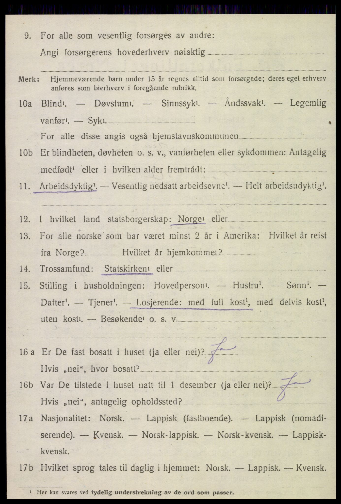 SAT, 1920 census for Overhalla, 1920, p. 1549