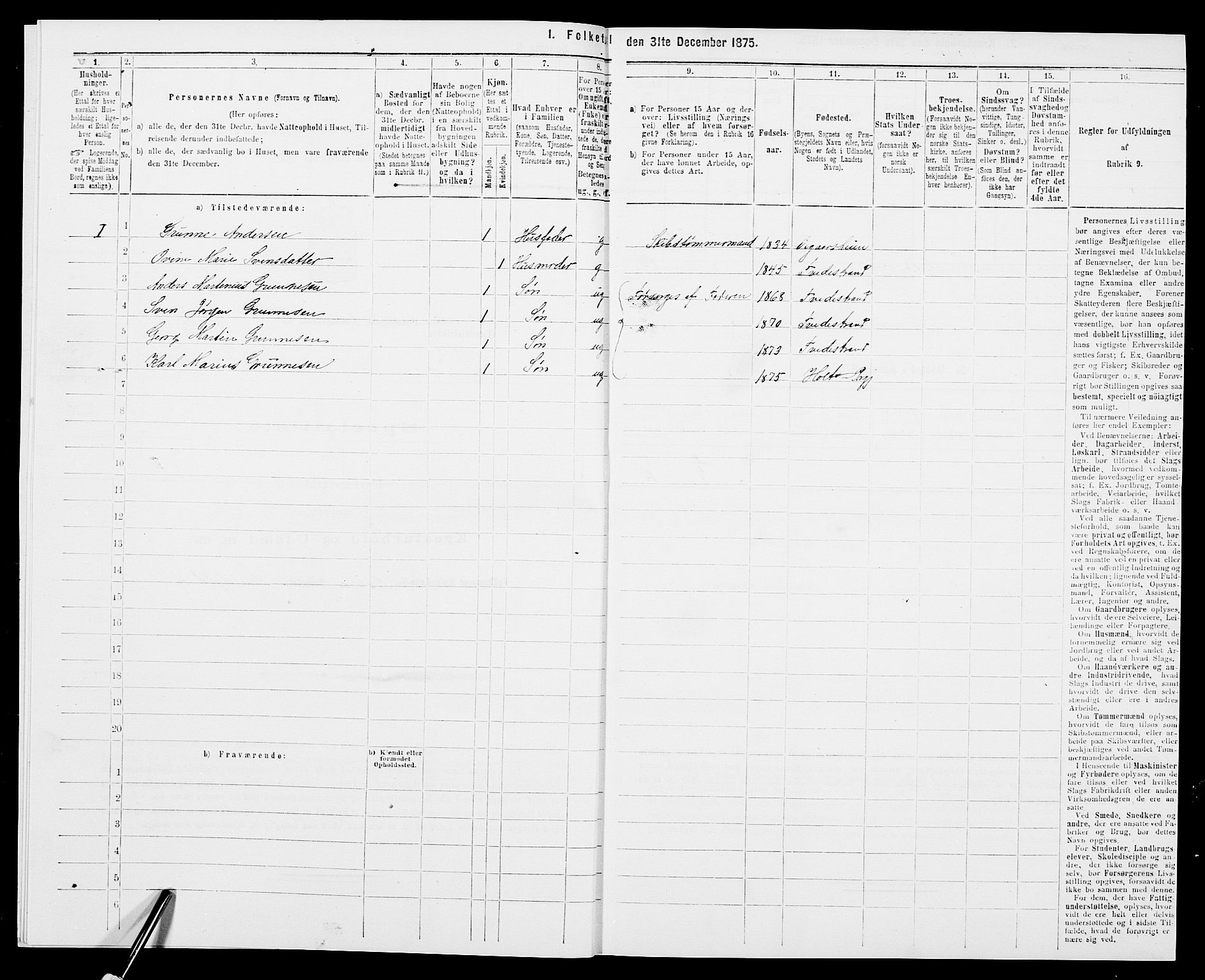 SAK, 1875 census for 0914L Holt/Holt, 1875, p. 773