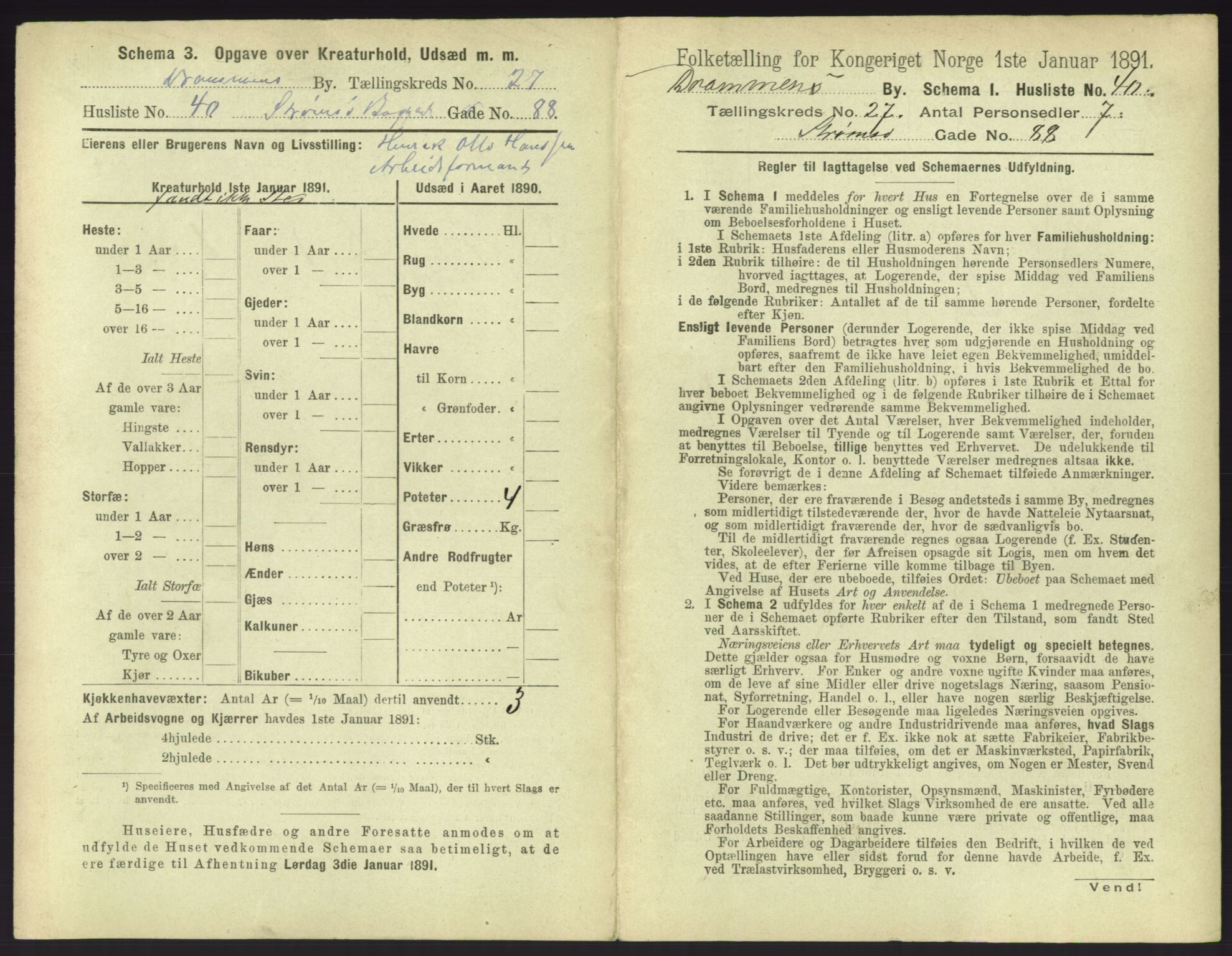 RA, 1891 census for 0602 Drammen, 1891, p. 2339