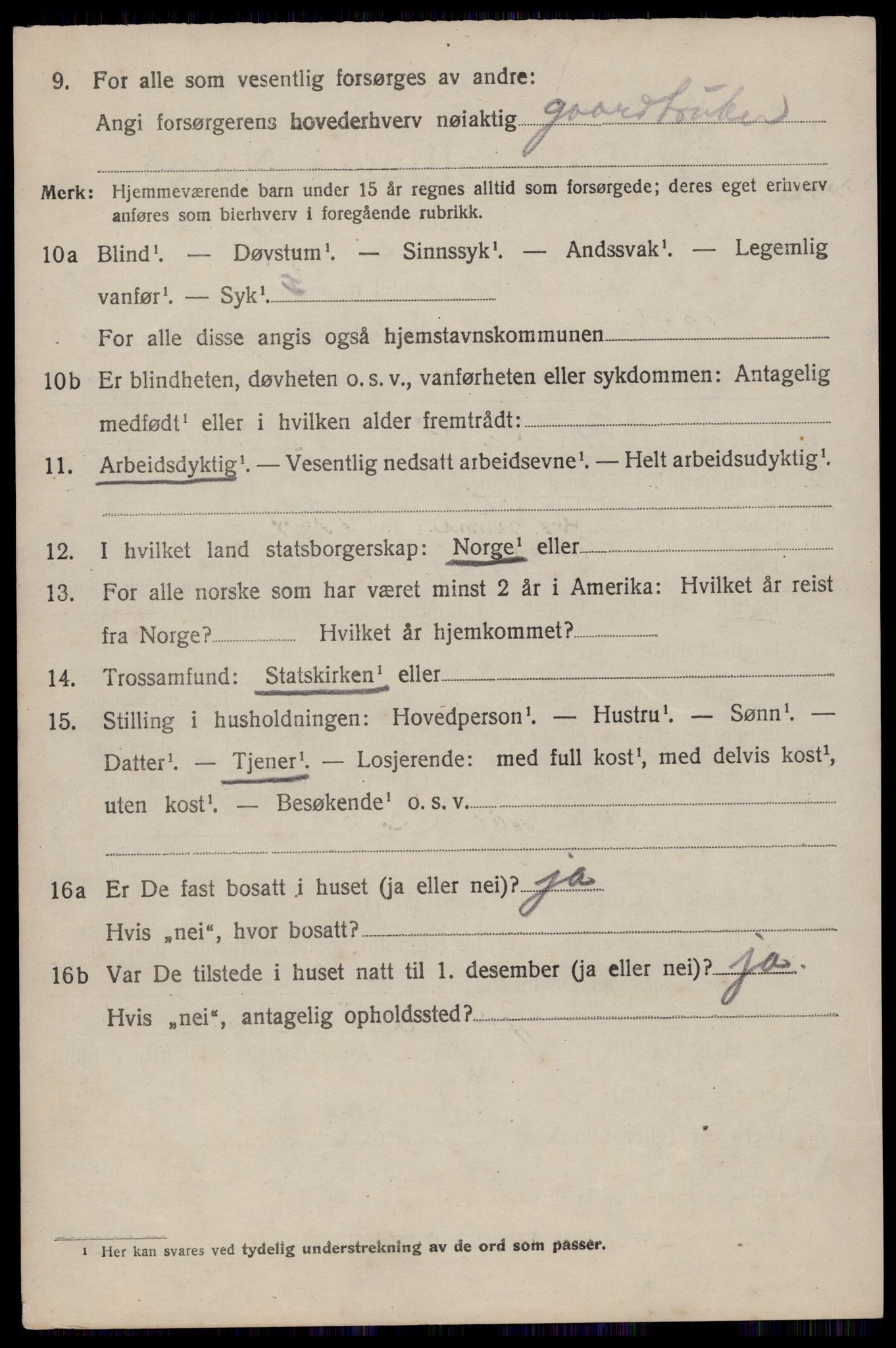 SAST, 1920 census for Varhaug, 1920, p. 2954