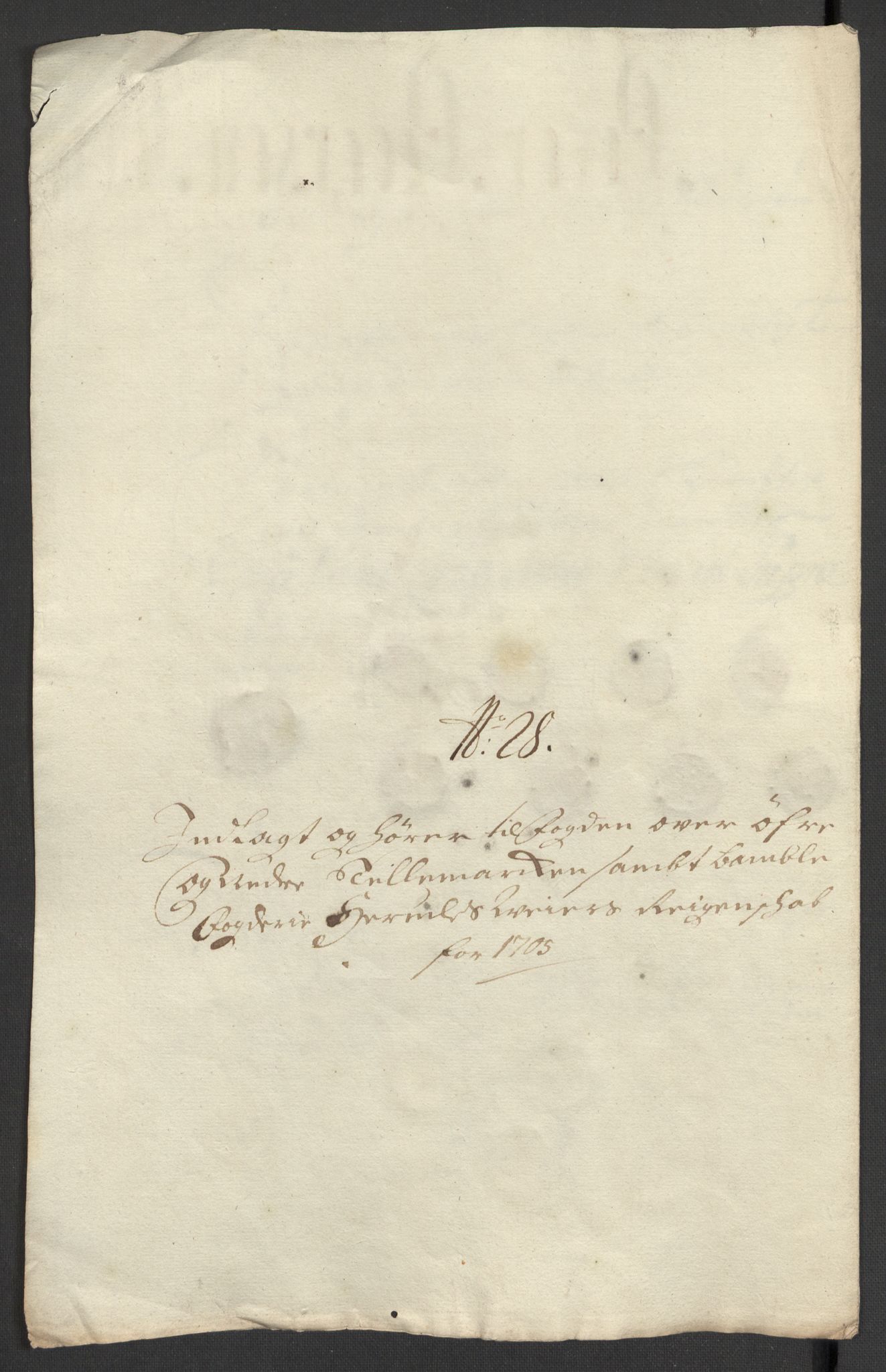 Rentekammeret inntil 1814, Reviderte regnskaper, Fogderegnskap, AV/RA-EA-4092/R36/L2114: Fogderegnskap Øvre og Nedre Telemark og Bamble, 1705, p. 251